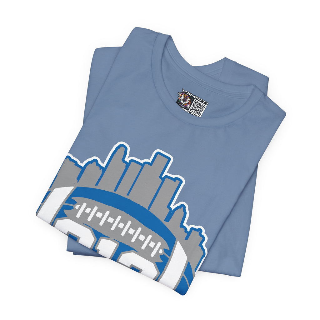 Detroit 313 Football T-Shirt — City Skyline & Number 313 Logo