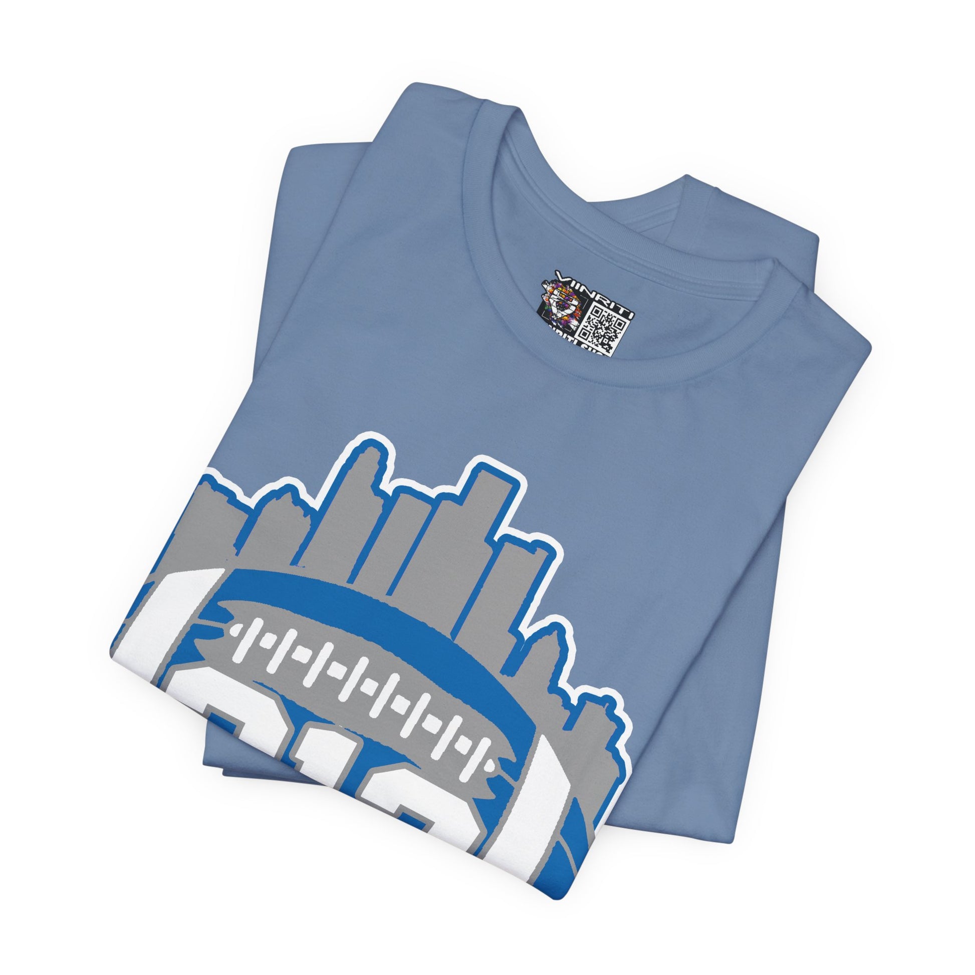 Detroit 313 Football T-Shirt — City Skyline & Number 313 Logo