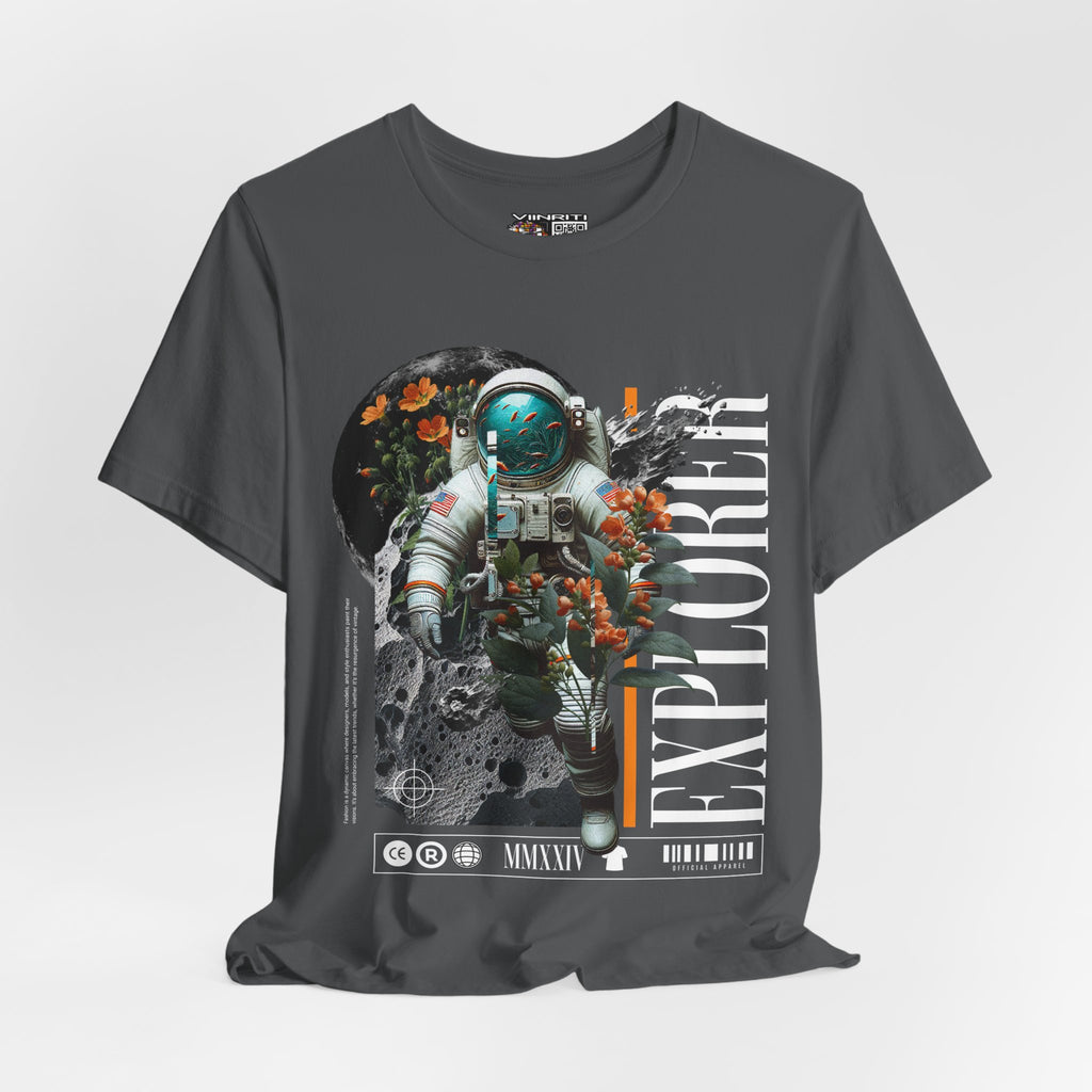Astronaut Floral Tee — Space Explorer Graphic T-Shirt