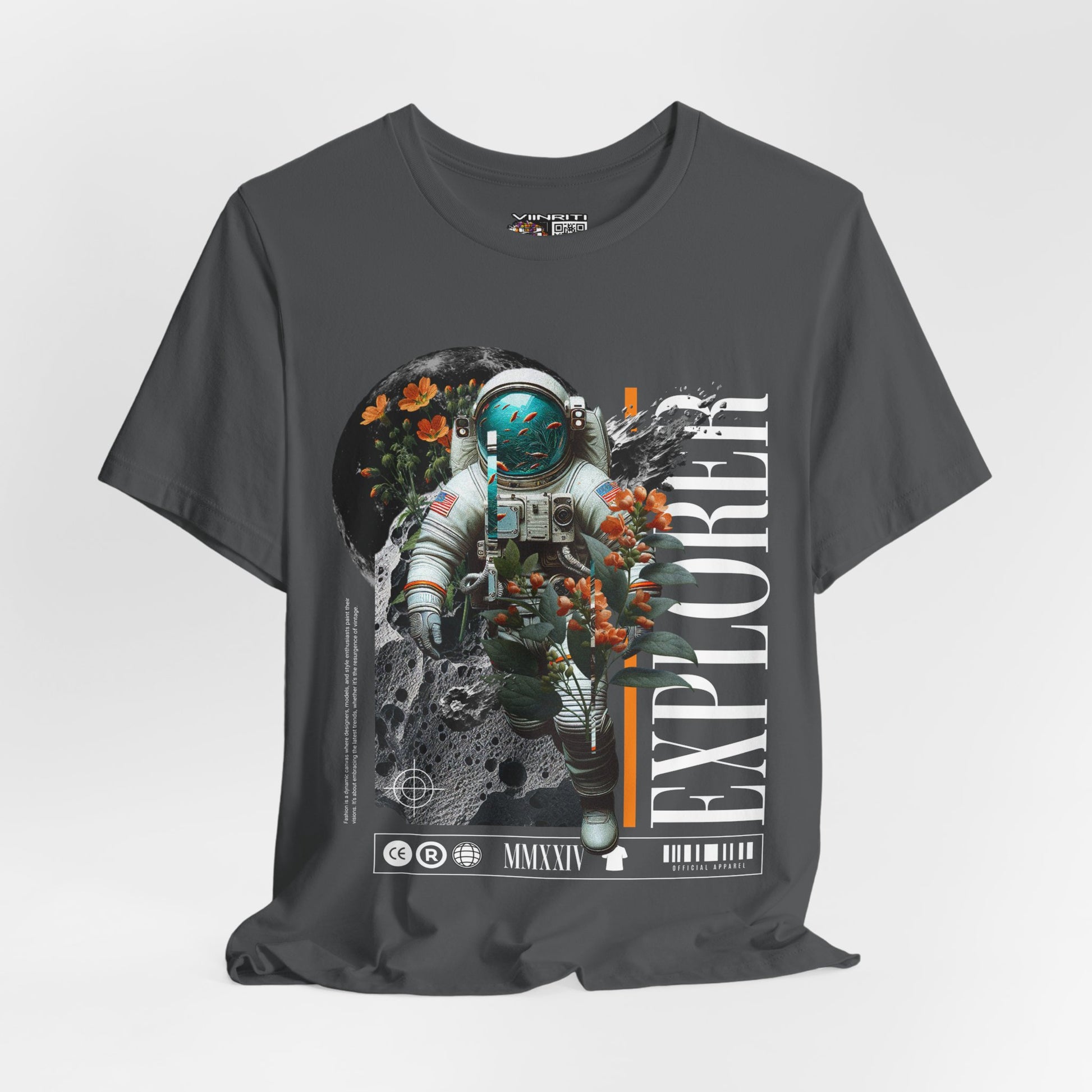 Astronaut Floral Tee — Space Explorer Graphic T-Shirt