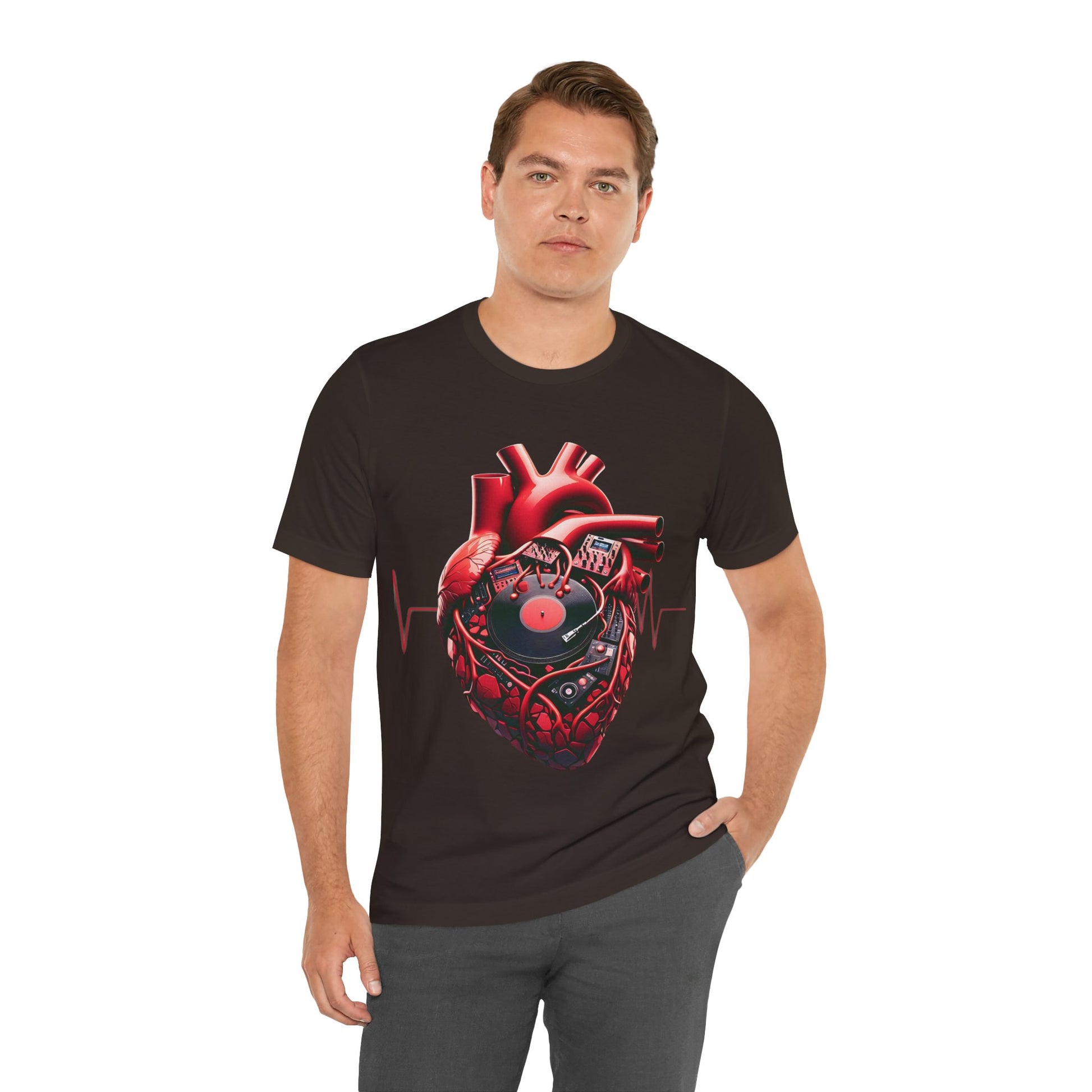 Heart Beat Vinyl Tee — Anatomical Heart Record T-Shirt