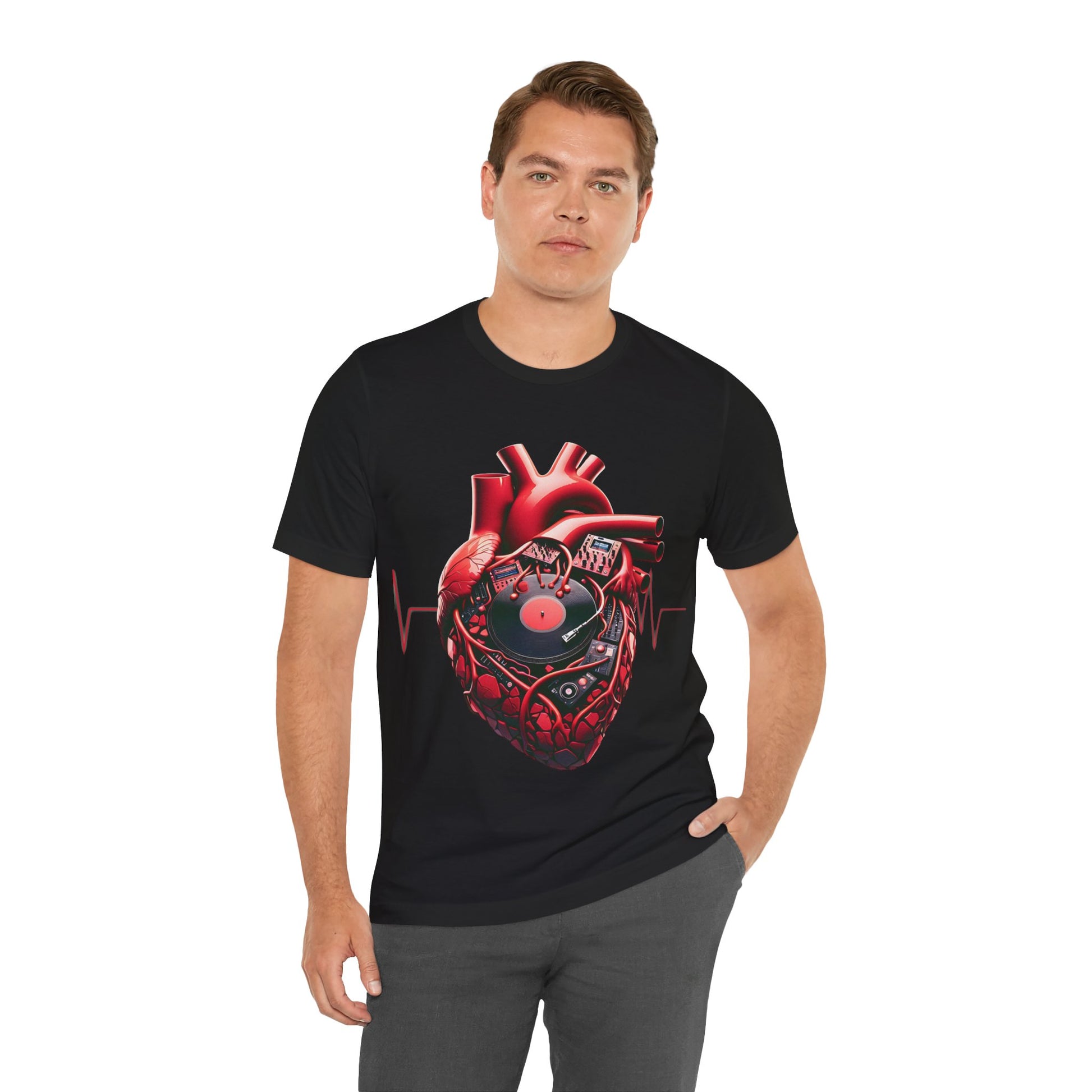 Heart Beat Vinyl Tee — Anatomical Heart Record T-Shirt
