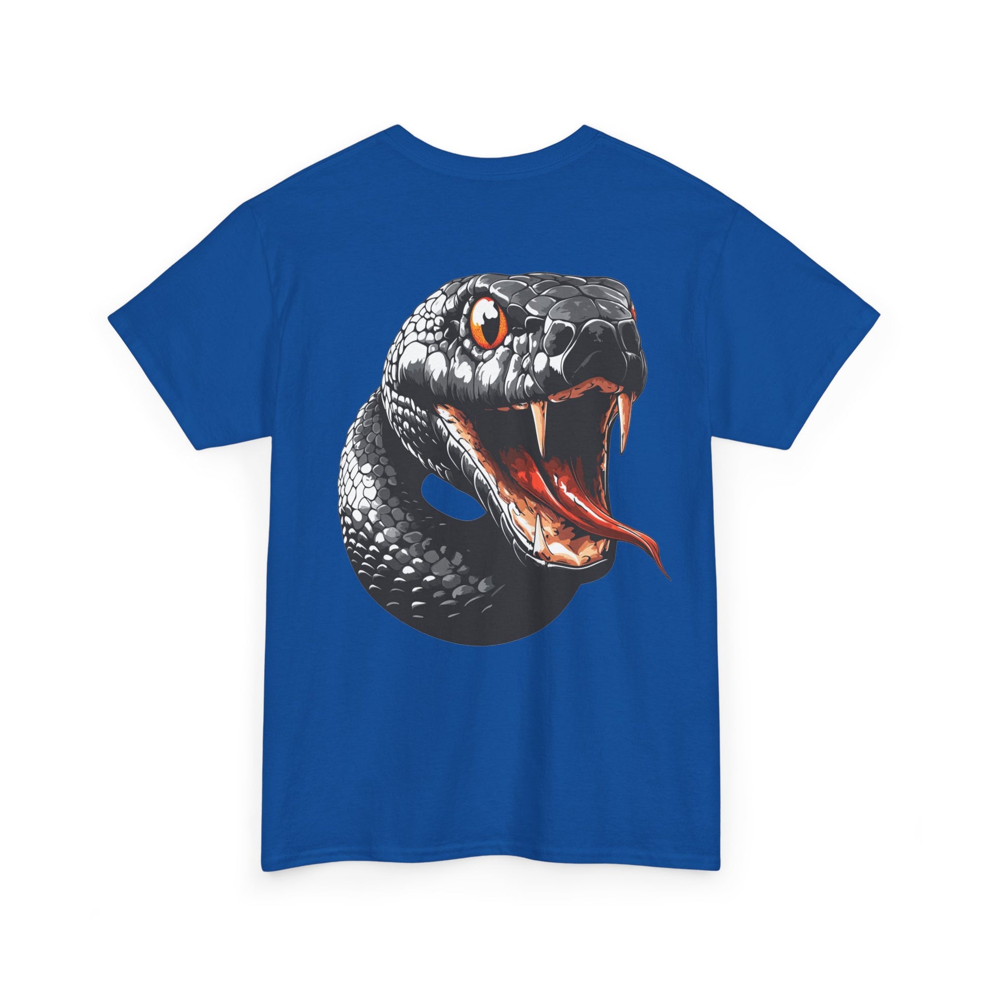 """"VIINRITI Snake Head Graphic Tee — Fierce Black Snake Illustration T-Shirt