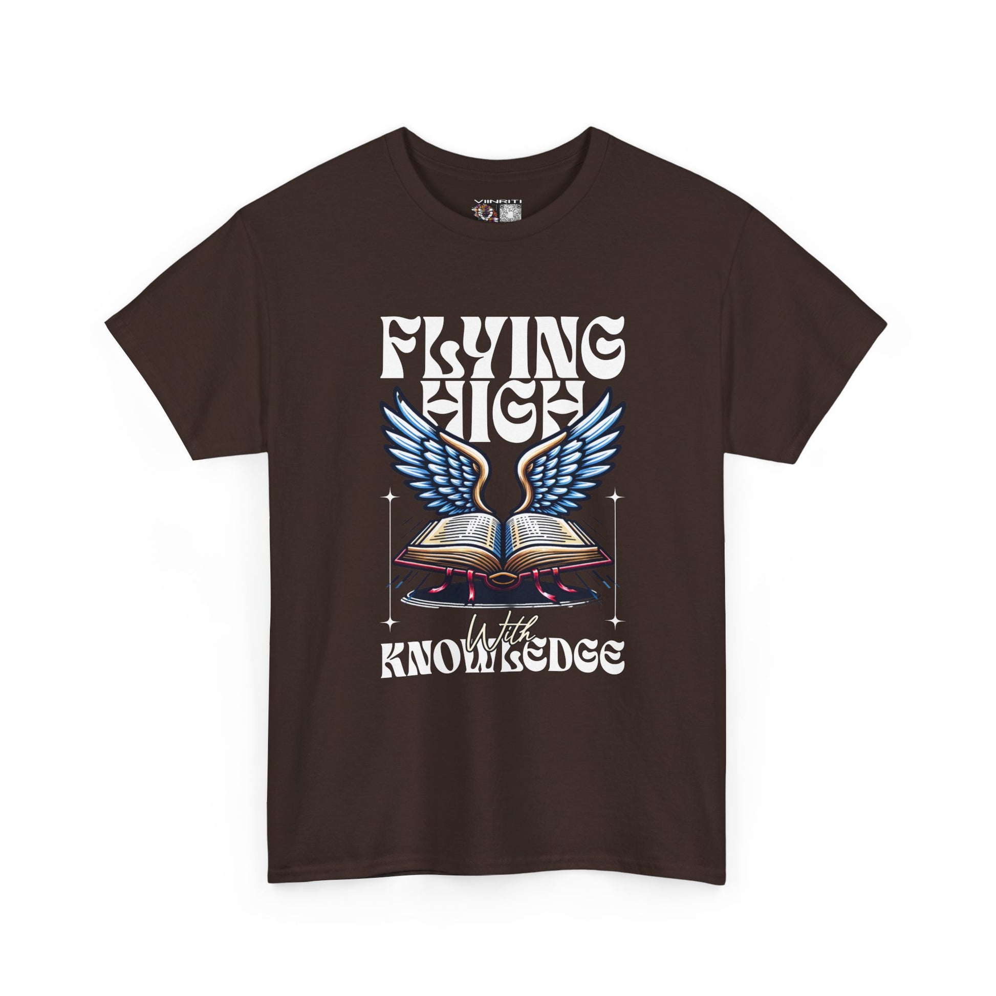 ""Flying High Knowledge T-Shirt — Vintage Winged Book Graphic Tee