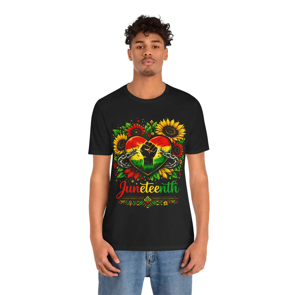 Juneteenth Heart Fist T-Shirt — Black History Celebration Tee