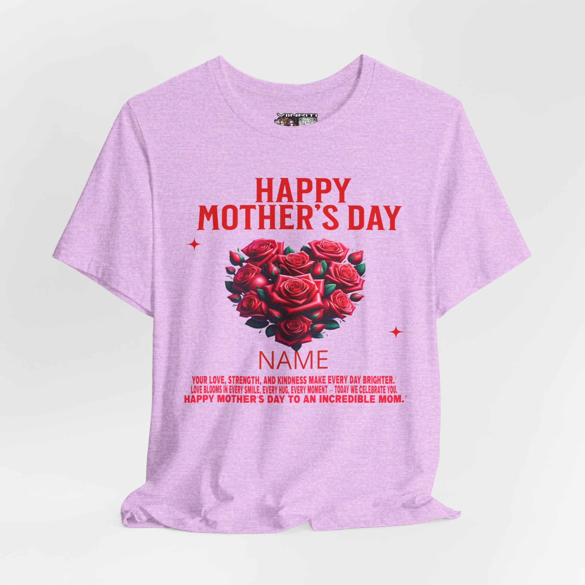 Mother's Day Rose Heart Tee — Personalized "Happy Mother's Day" Shirt