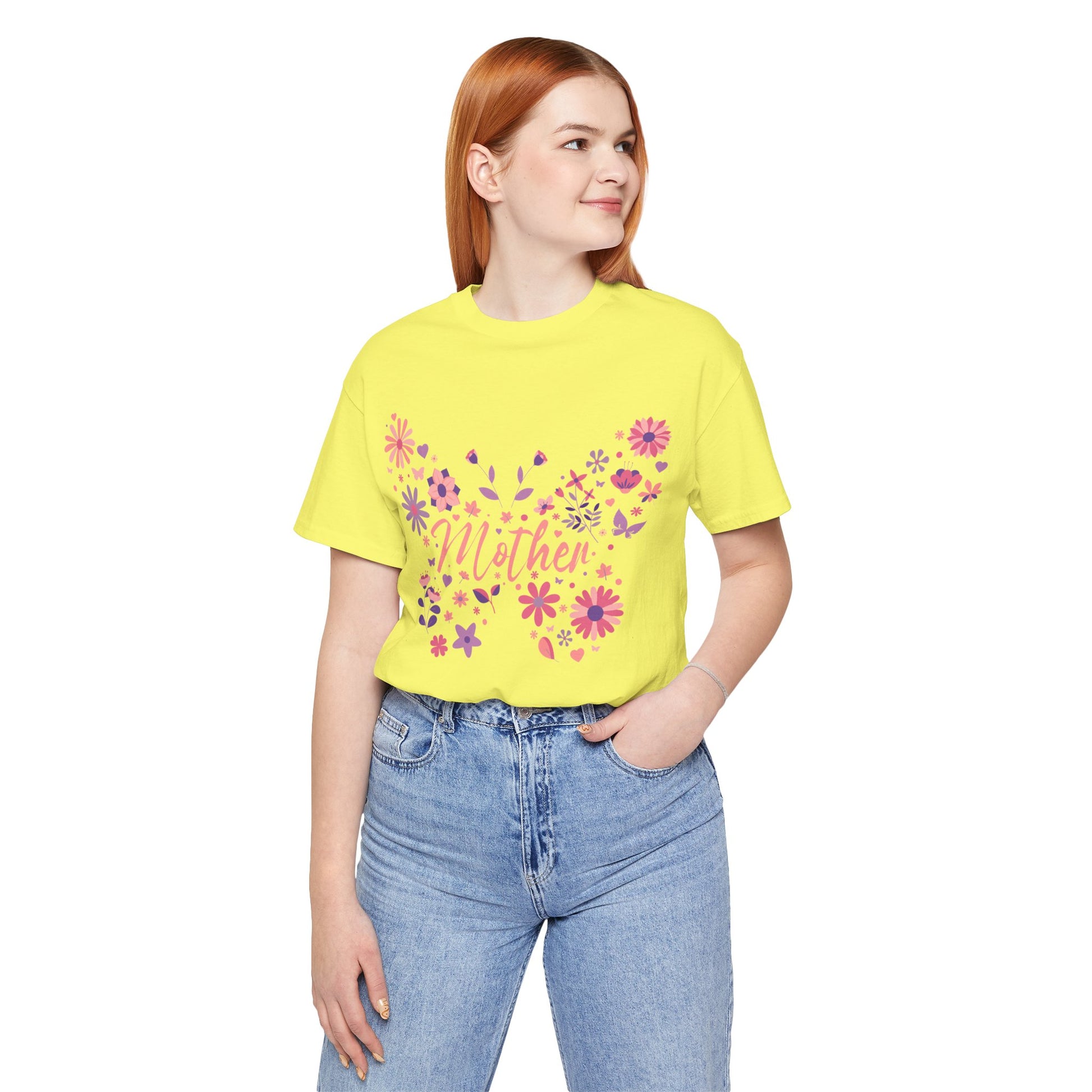 Butterfly Mother T-Shirt,Tee for Mom, Floral Gift, Birthday Present, Mother's Day Apparel, Cute Butterfly Design
