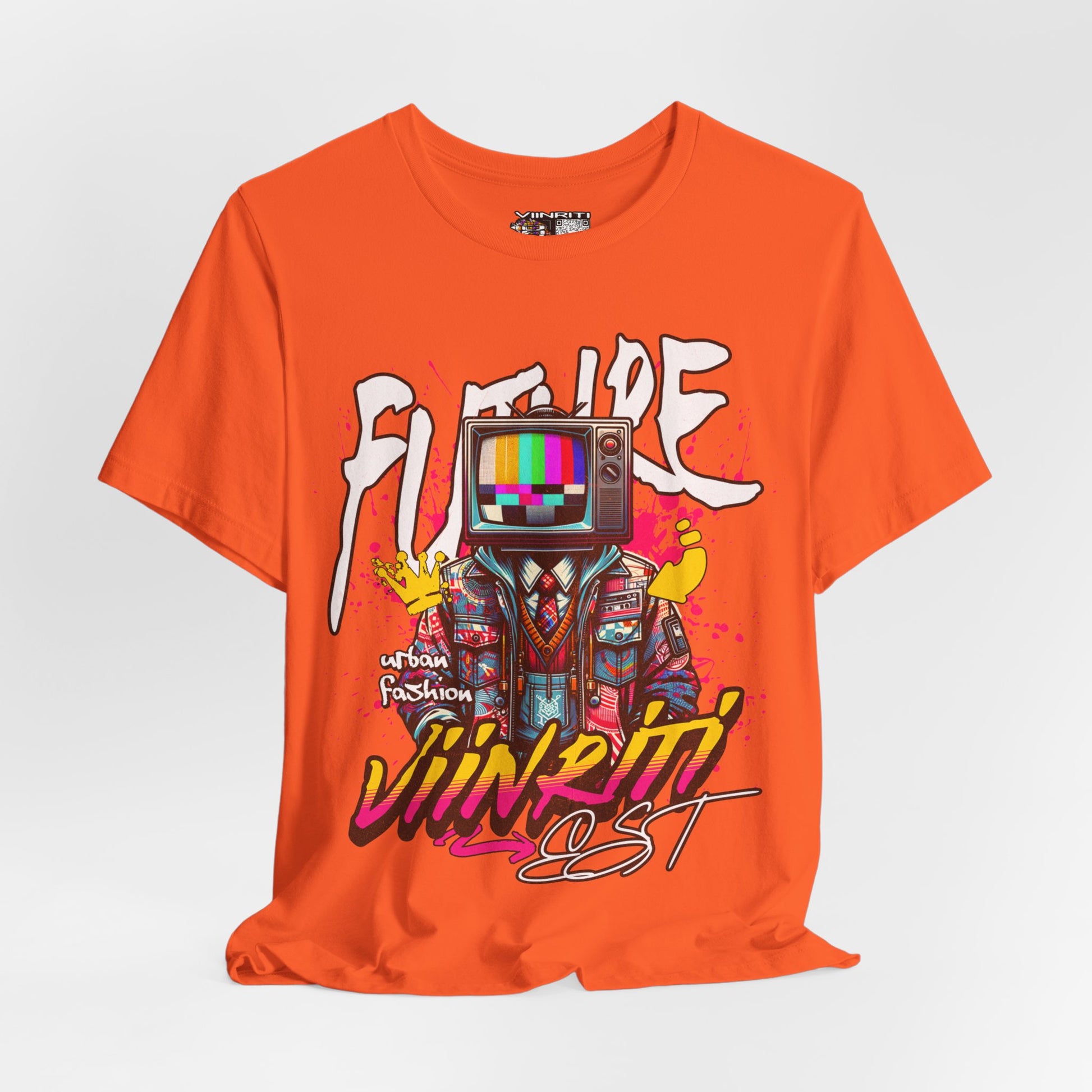 """"" VIINRITI  EXCLUSIVE Retro TV Robot Graphic Tee — "Vibe In Reset" Streetwear T-Shirt