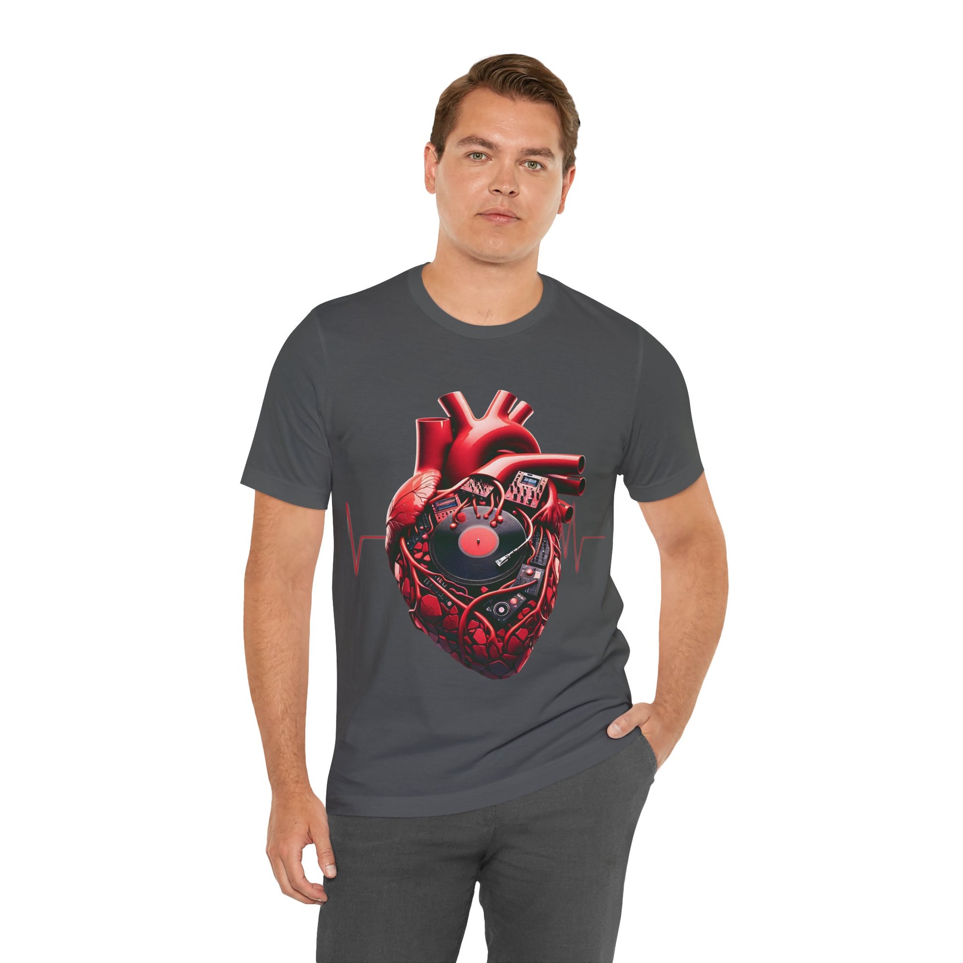 Heart Beat Vinyl Tee — Anatomical Heart Record T-Shirt