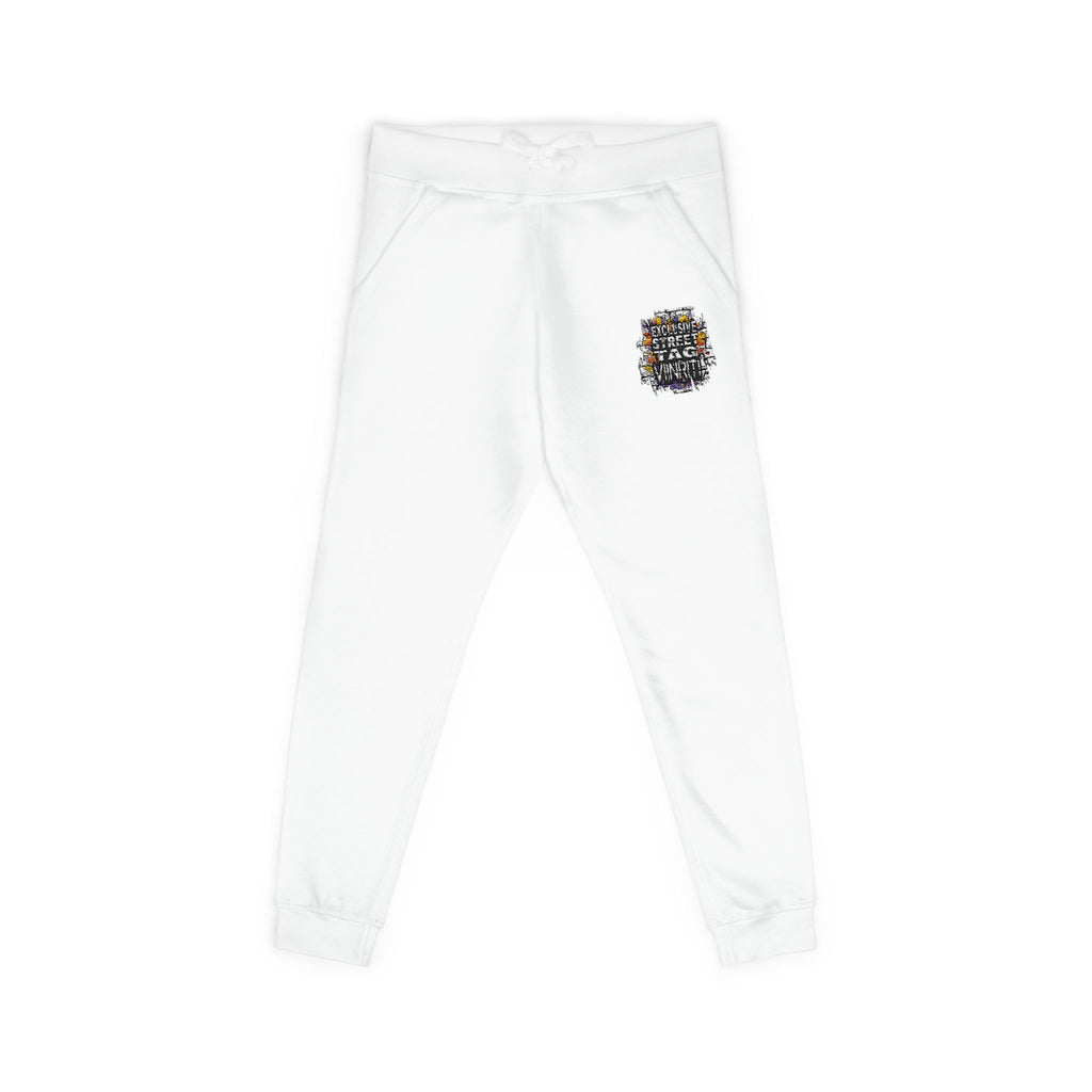Viinriti Embroidered l Sweatpants — Cozy White Fleece Joggers
