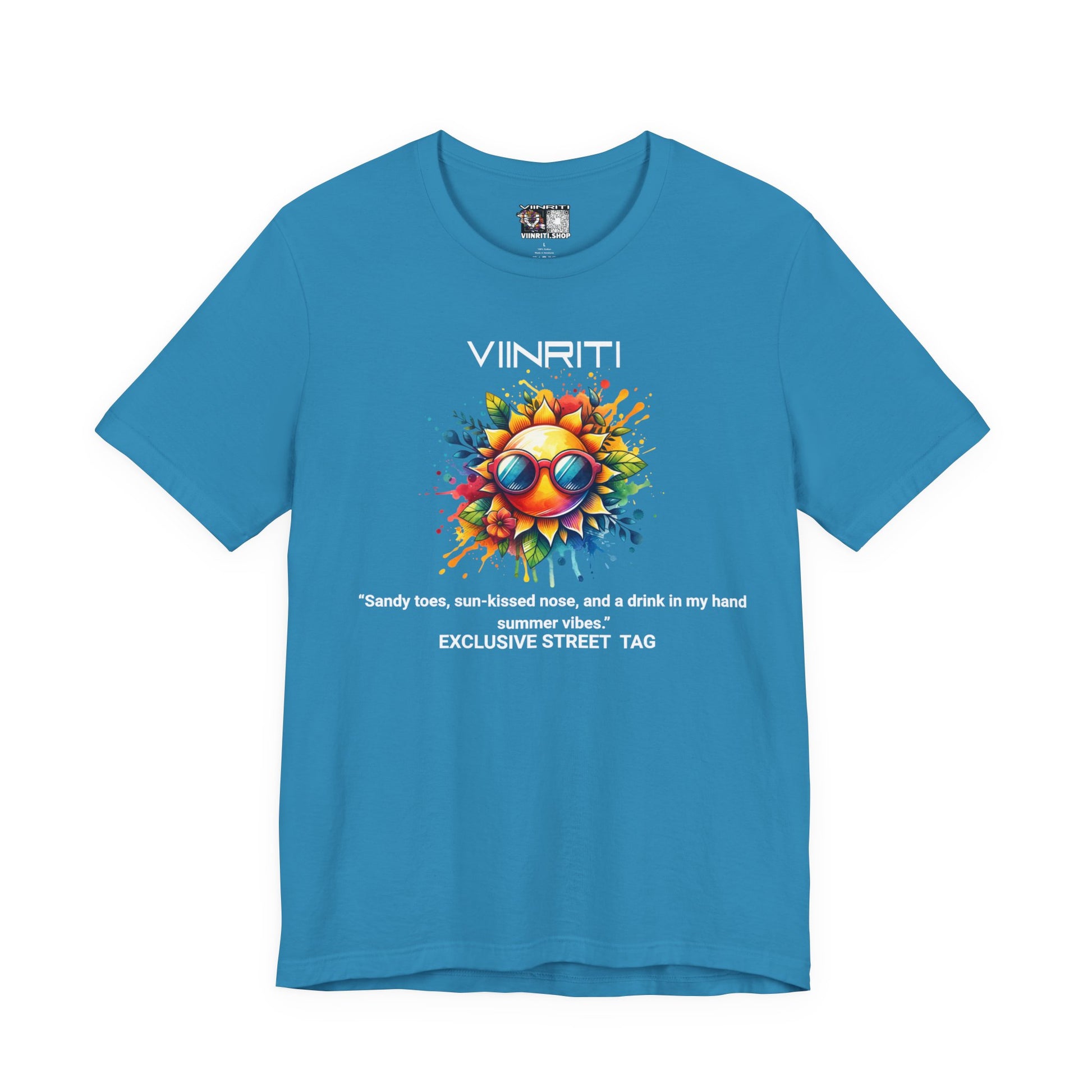 Summer Vibes Sunflower Tee - Colorful Sunglasses Graphic T-Shirt