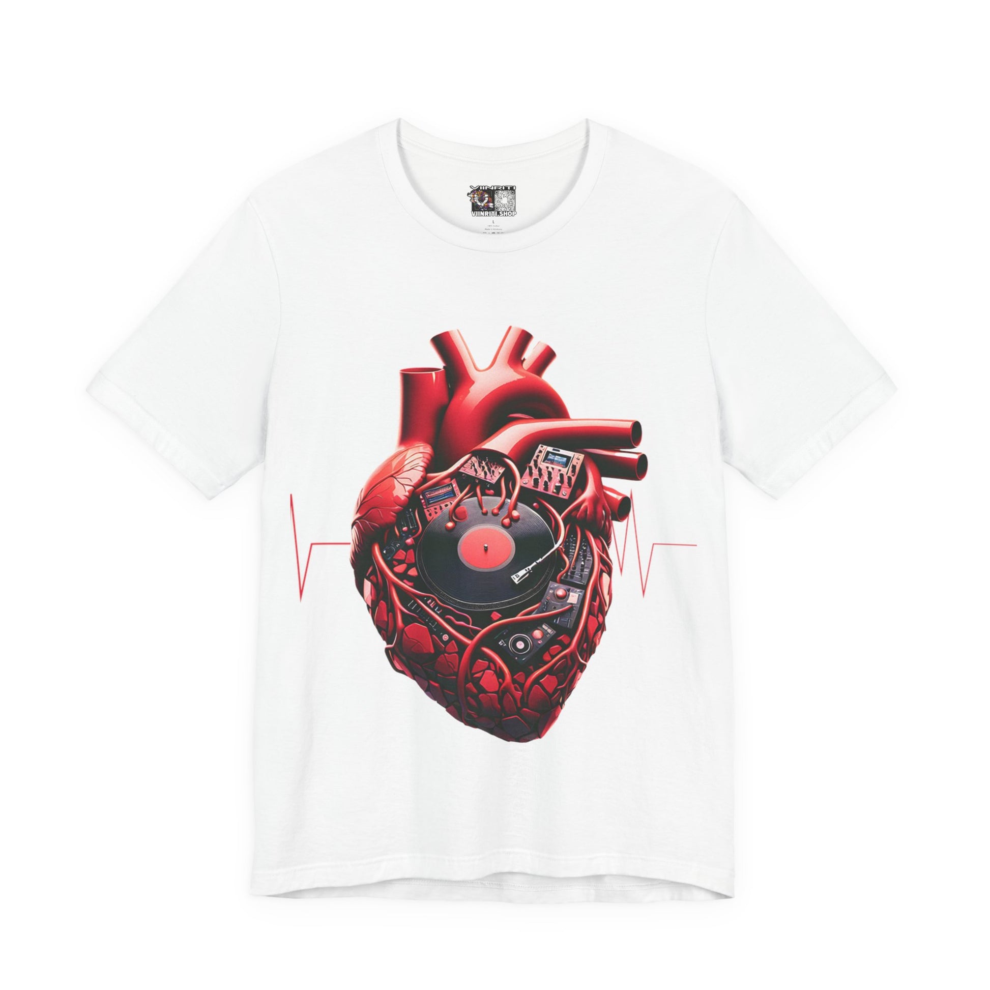 Heart Beat Vinyl Tee — Anatomical Heart Record T-Shirt