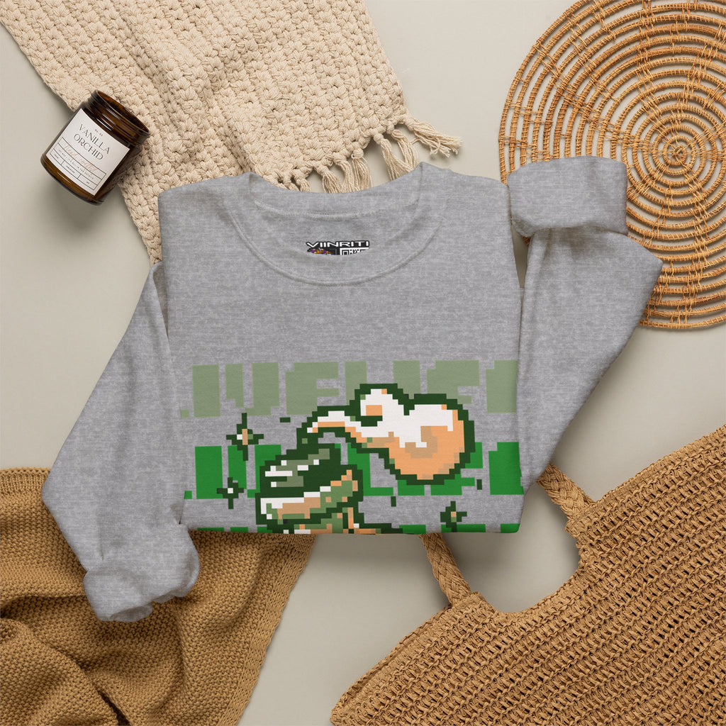 Crewneck Sweatshirt — Pixel Potion 'LIFE' Retro Gaming Graphic