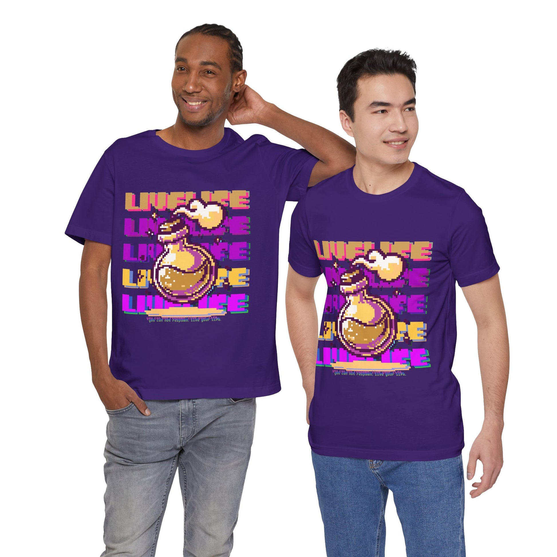 Live Life Pixel Frog Graphic Tee — Retro Gaming Nature T-Shirt