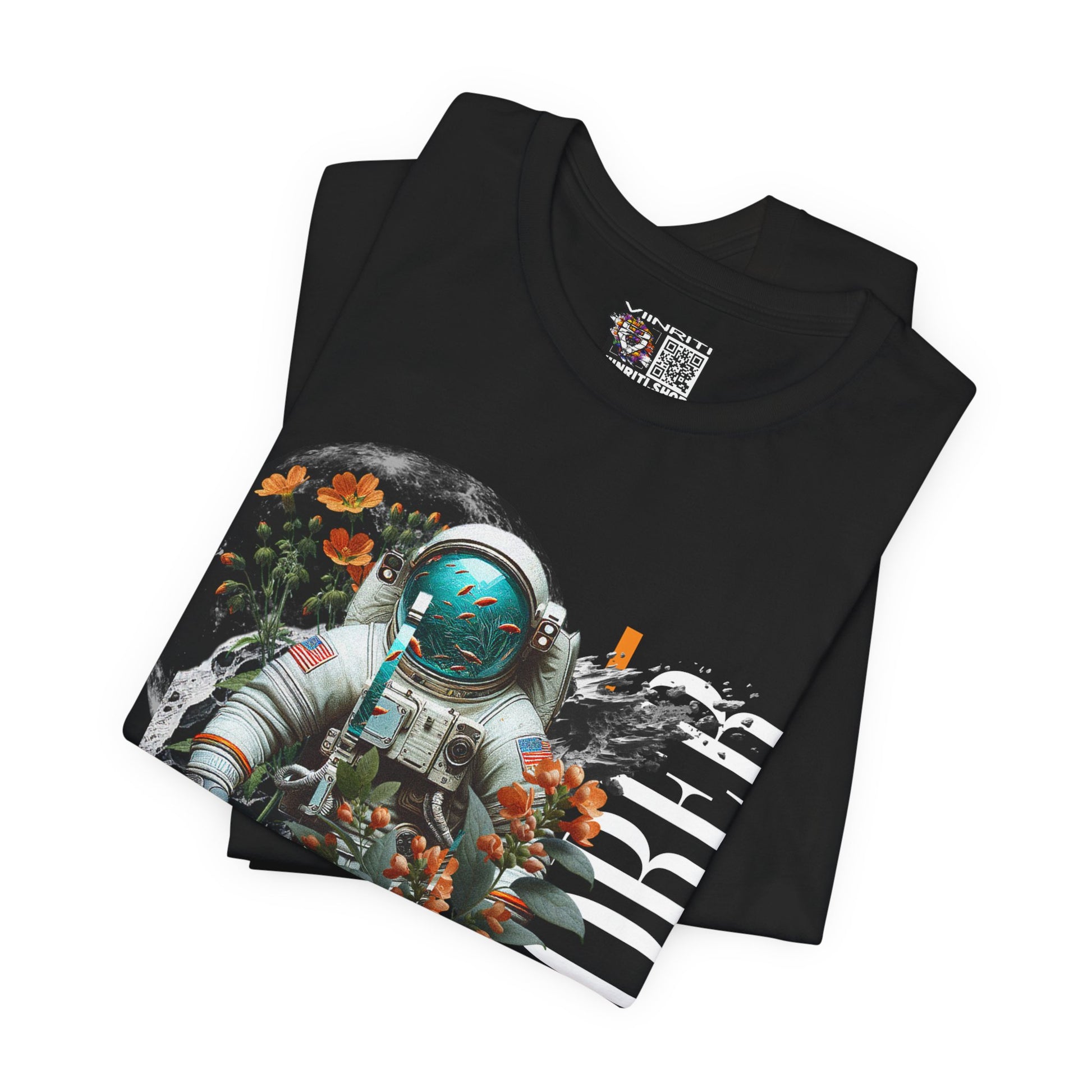 Astronaut Floral Tee — Space Explorer Graphic T-Shirt