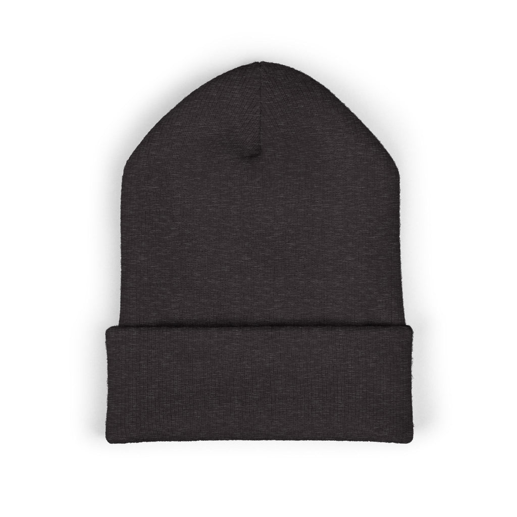 Embroidered 'Viinriti Est' Cuffed Beanie — Classic Knit Winter Hat