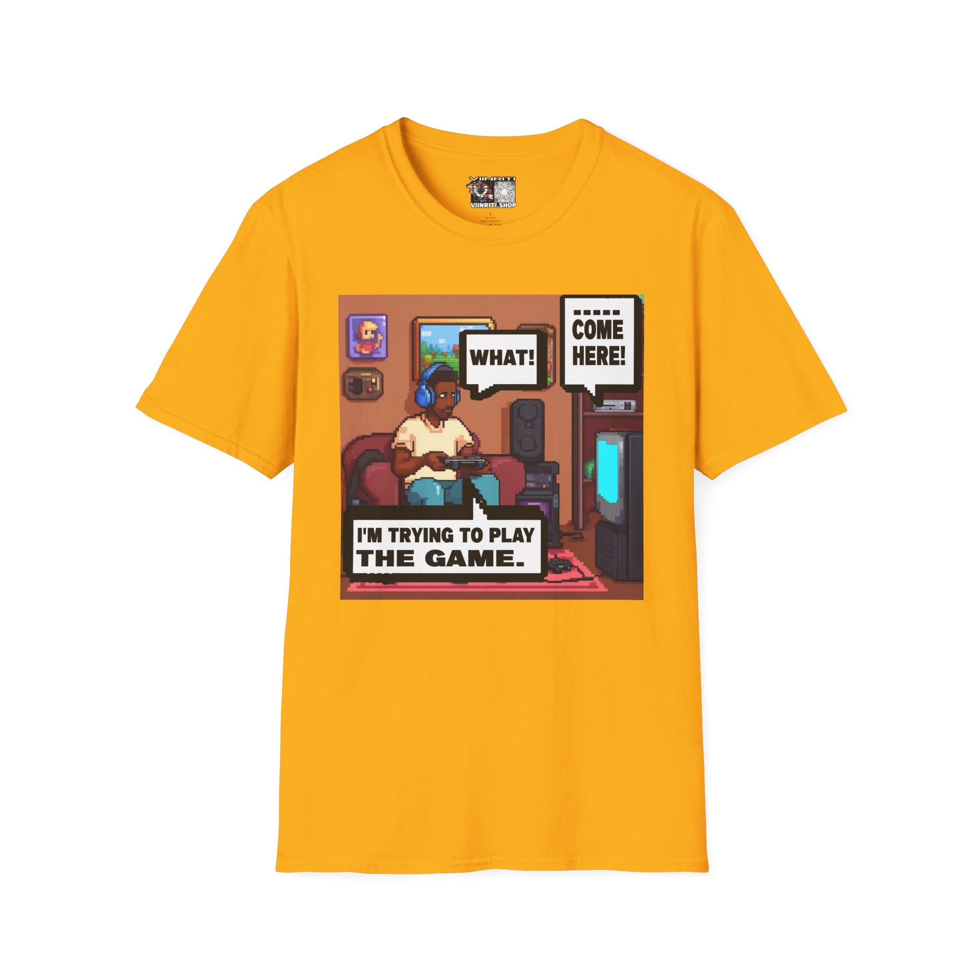 Gamer Comic Tee — "I'm Trying to Play the Game" Graphic T-Shirt