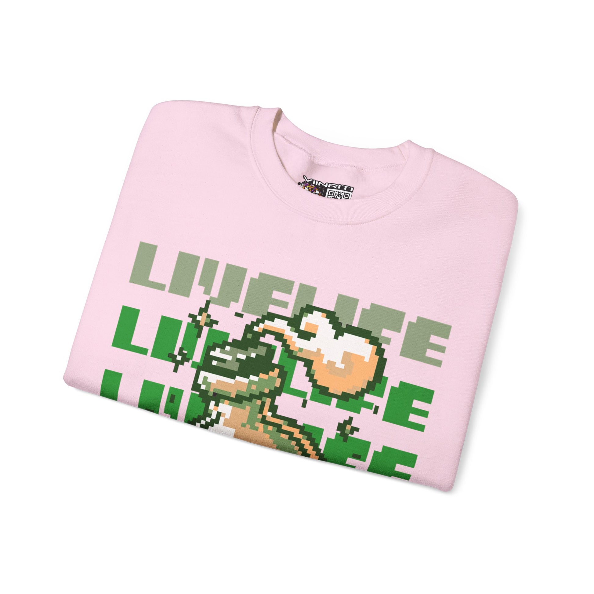 Crewneck Sweatshirt — Pixel Potion 'LIFE' Retro Gaming Graphic