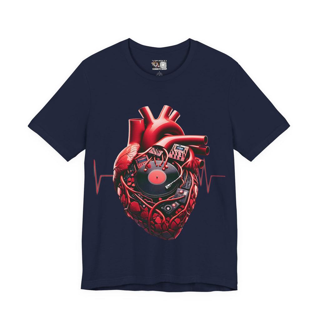 Heart Beat Vinyl Tee — Anatomical Heart Record T-Shirt