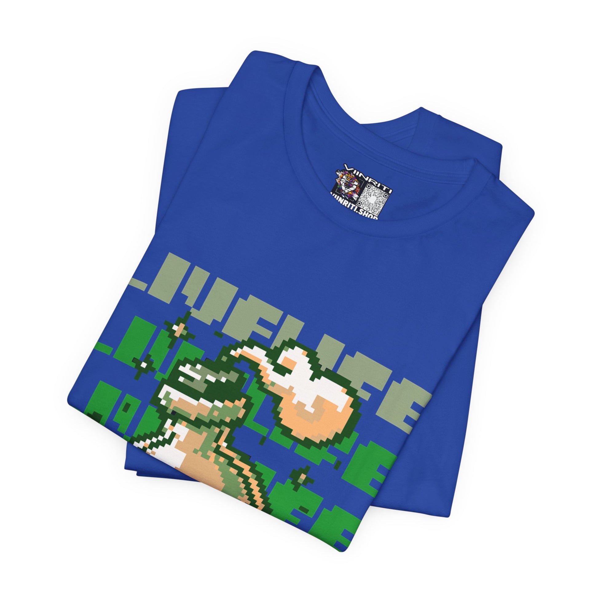 Live Life Pixel Frog Graphic Tee — Retro Gaming Nature T-Shirt