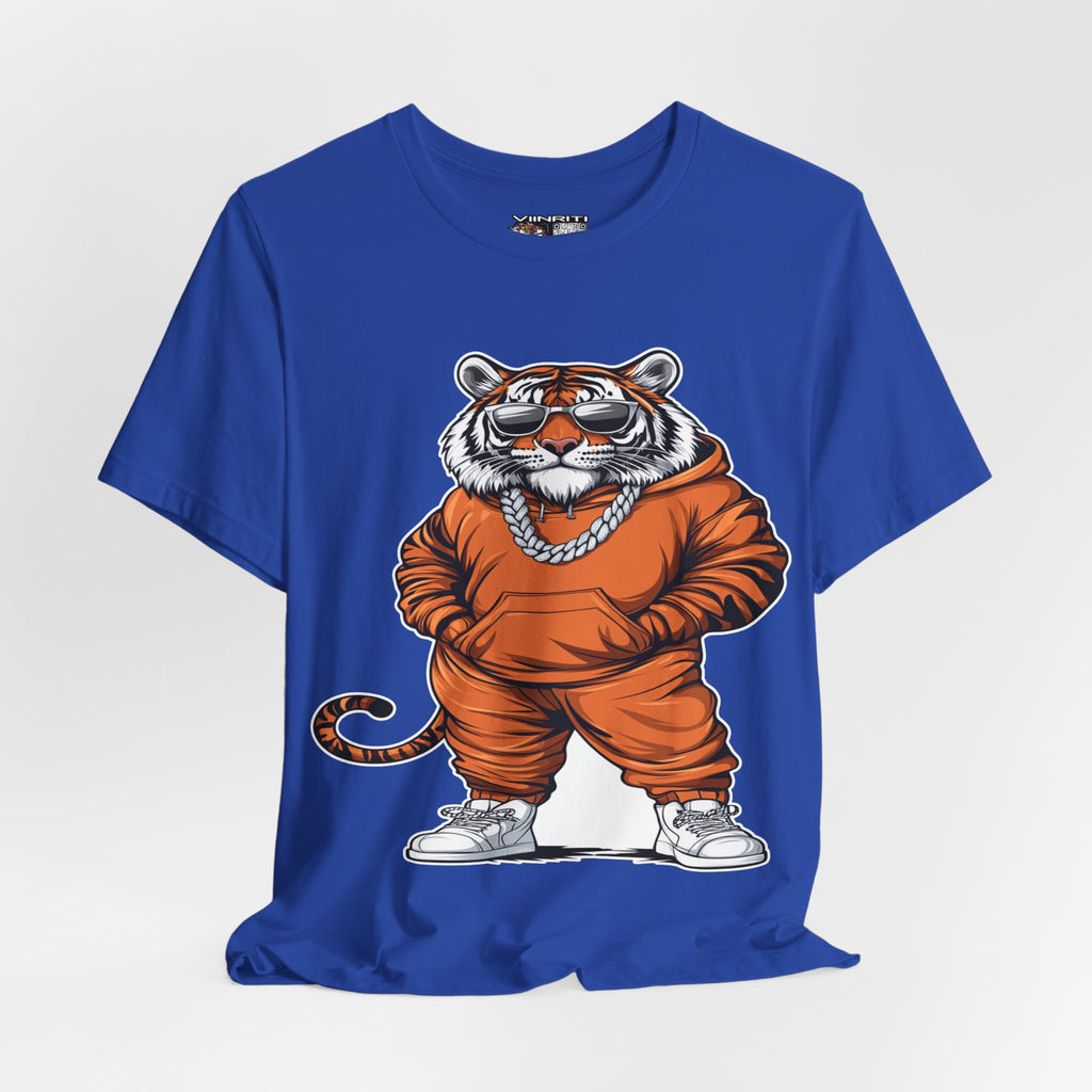 Tiger Streetwear T-Shirt — Cool Cartoon Tiger in Tracksuit Graphic Tee