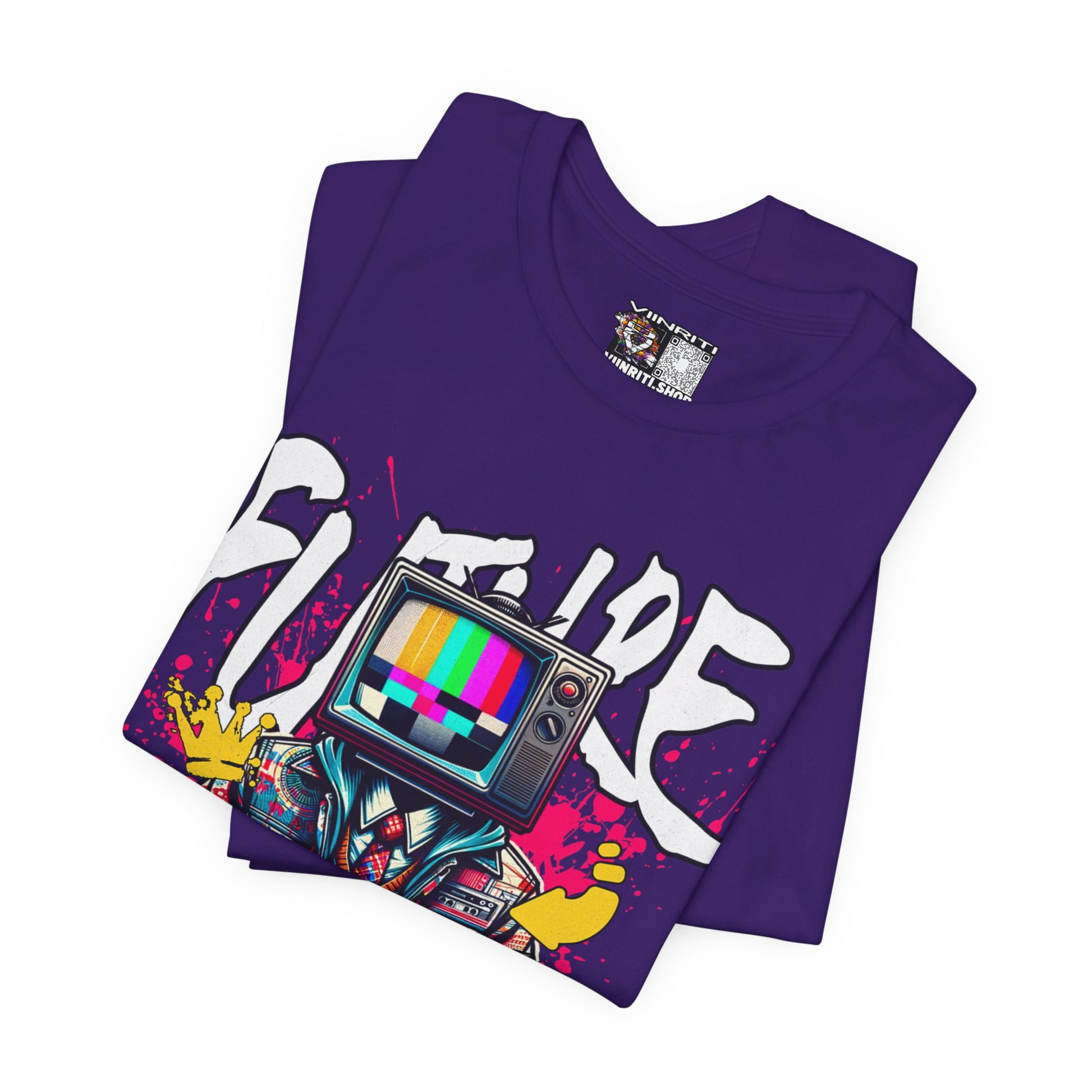 """"" VIINRITI  EXCLUSIVE Retro TV Robot Graphic Tee — "Vibe In Reset" Streetwear T-Shirt