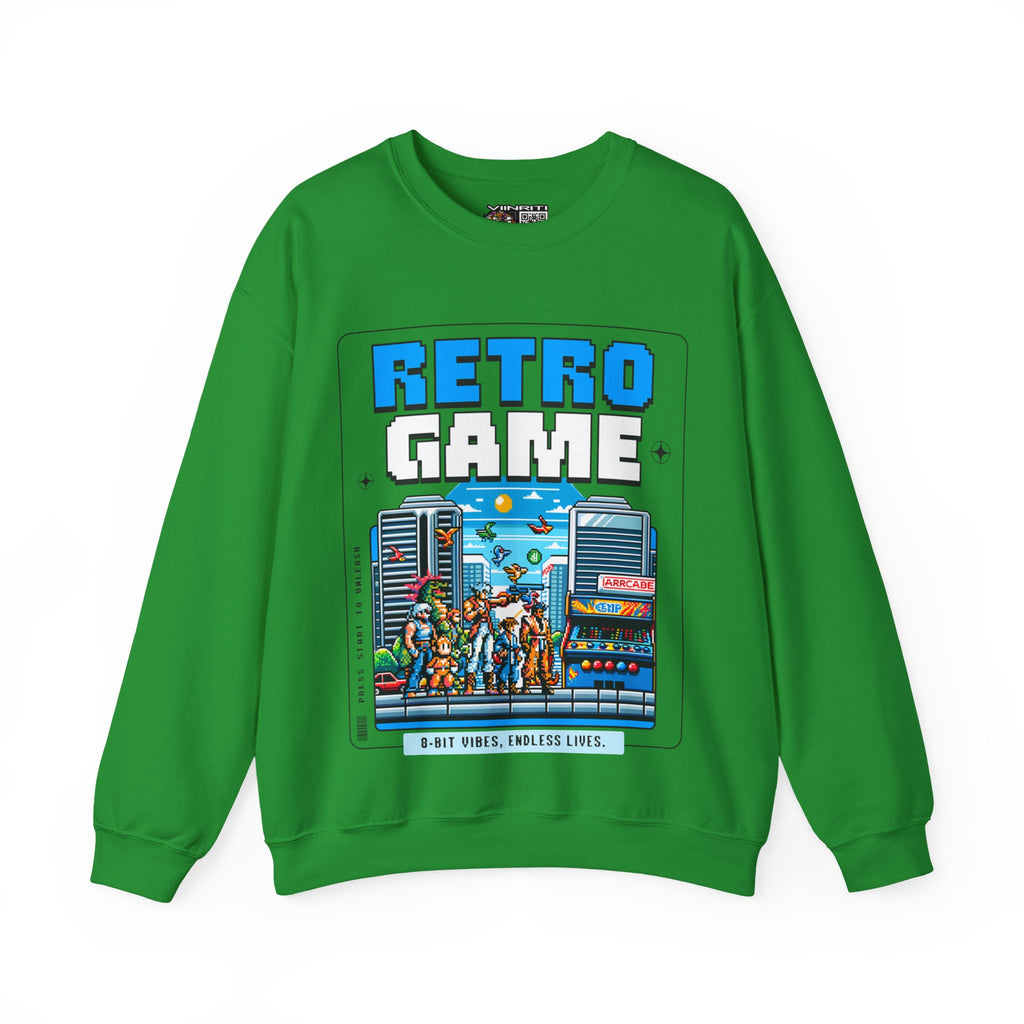 Retro Game Sweatshirt — Vintage 8-Bit Arcade Graphic Crewneck
