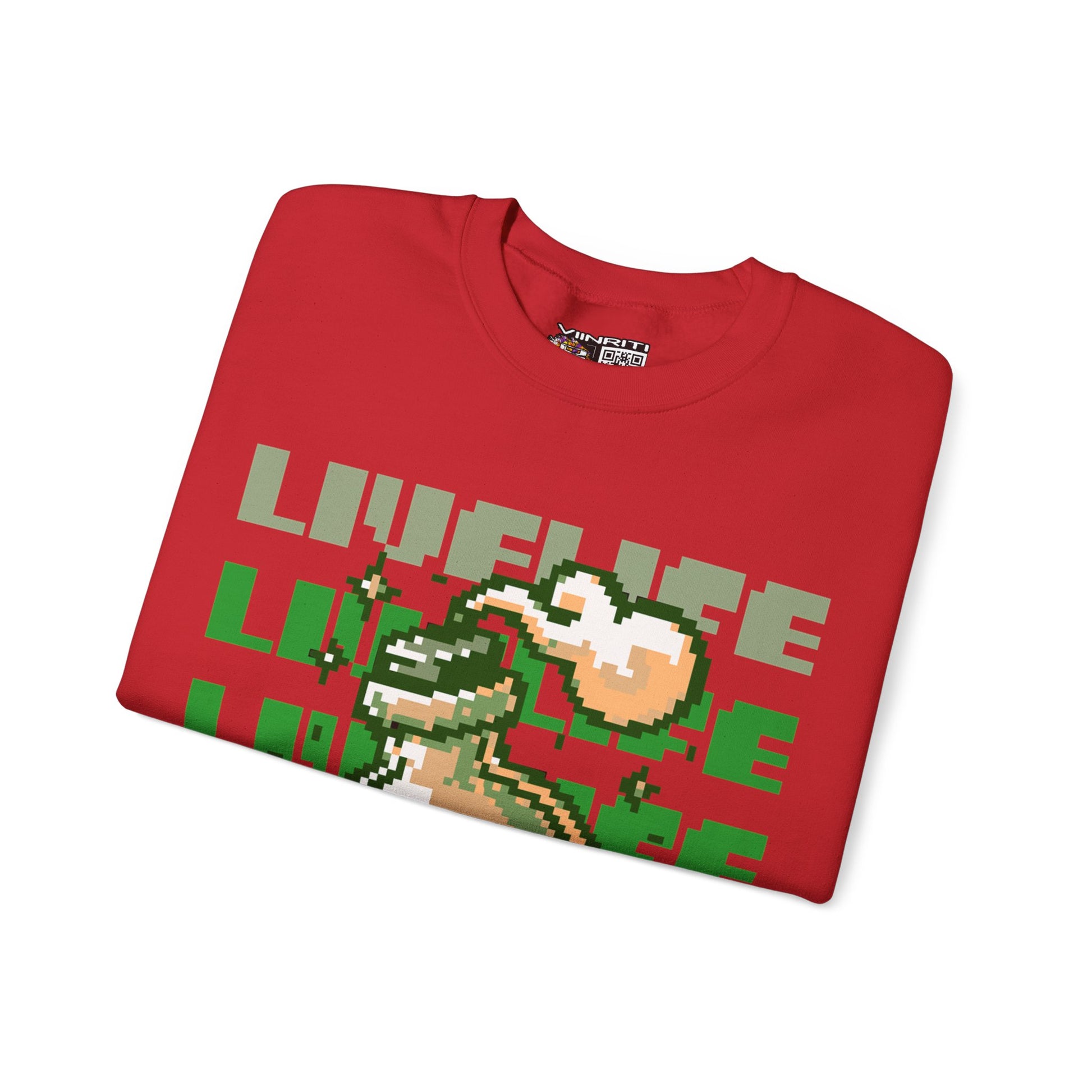 Crewneck Sweatshirt — Pixel Potion 'LIFE' Retro Gaming Graphic
