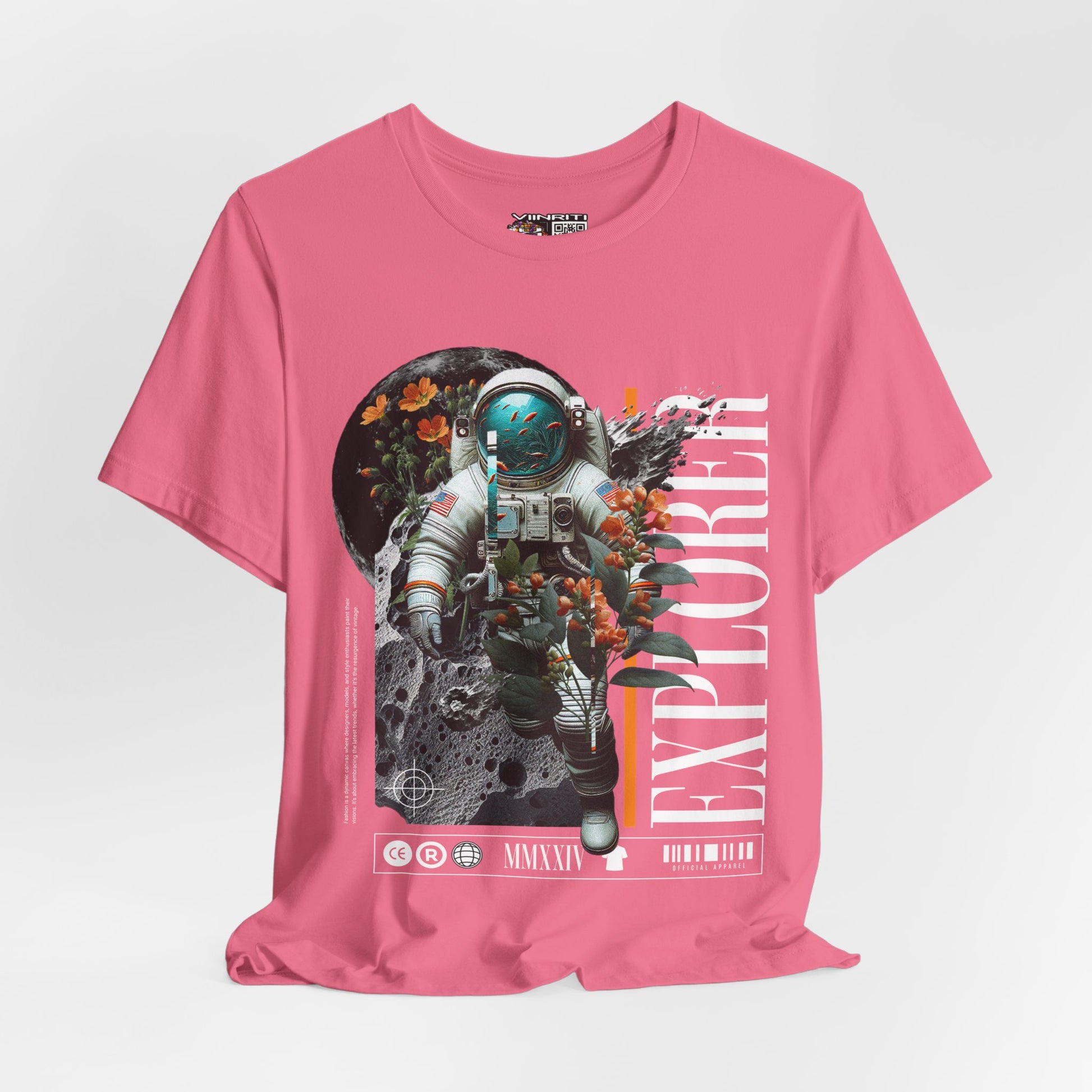 Astronaut Floral Tee — Space Explorer Graphic T-Shirt