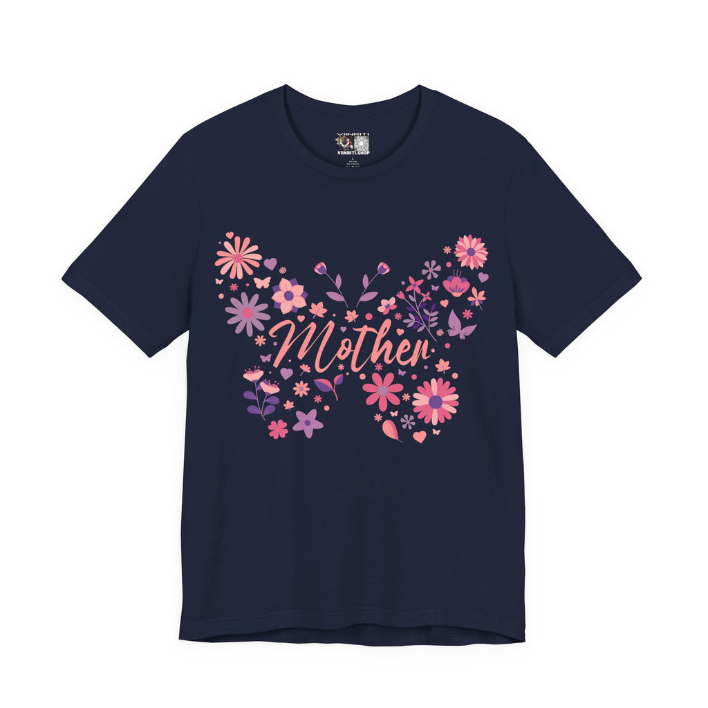 Butterfly Mother T-Shirt,Tee for Mom, Floral Gift, Birthday Present, Mother's Day Apparel, Cute Butterfly Design