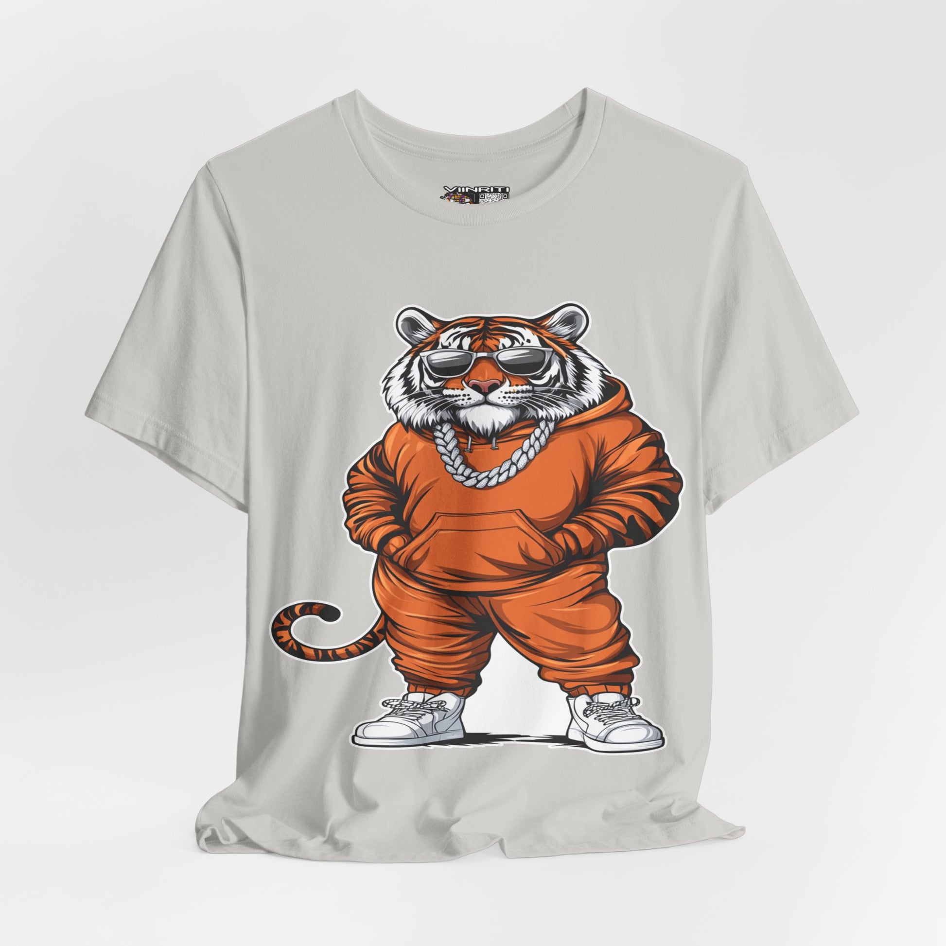 Tiger Streetwear T-Shirt — Cool Cartoon Tiger in Tracksuit Graphic Tee