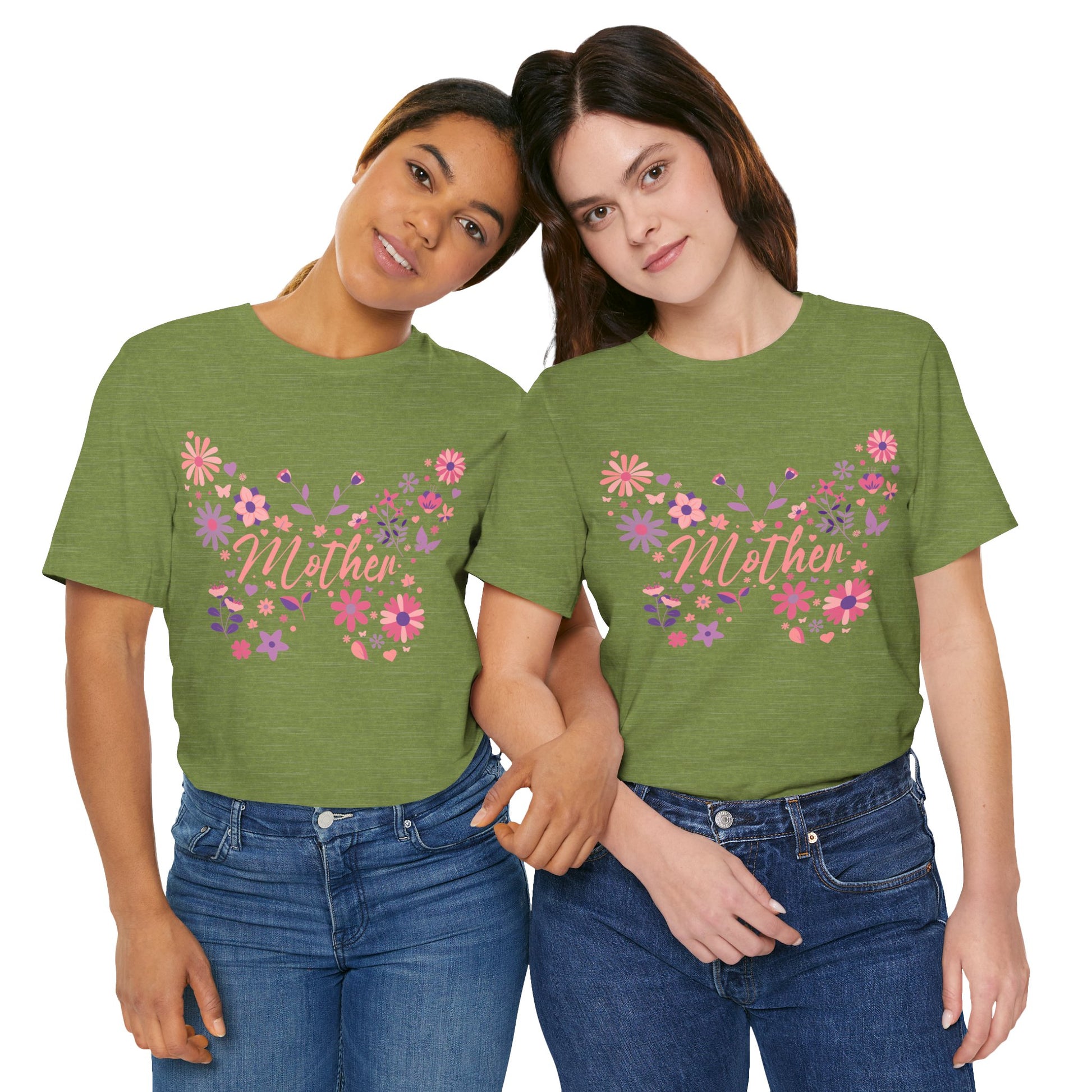 Butterfly Mother T-Shirt,Tee for Mom, Floral Gift, Birthday Present, Mother's Day Apparel, Cute Butterfly Design