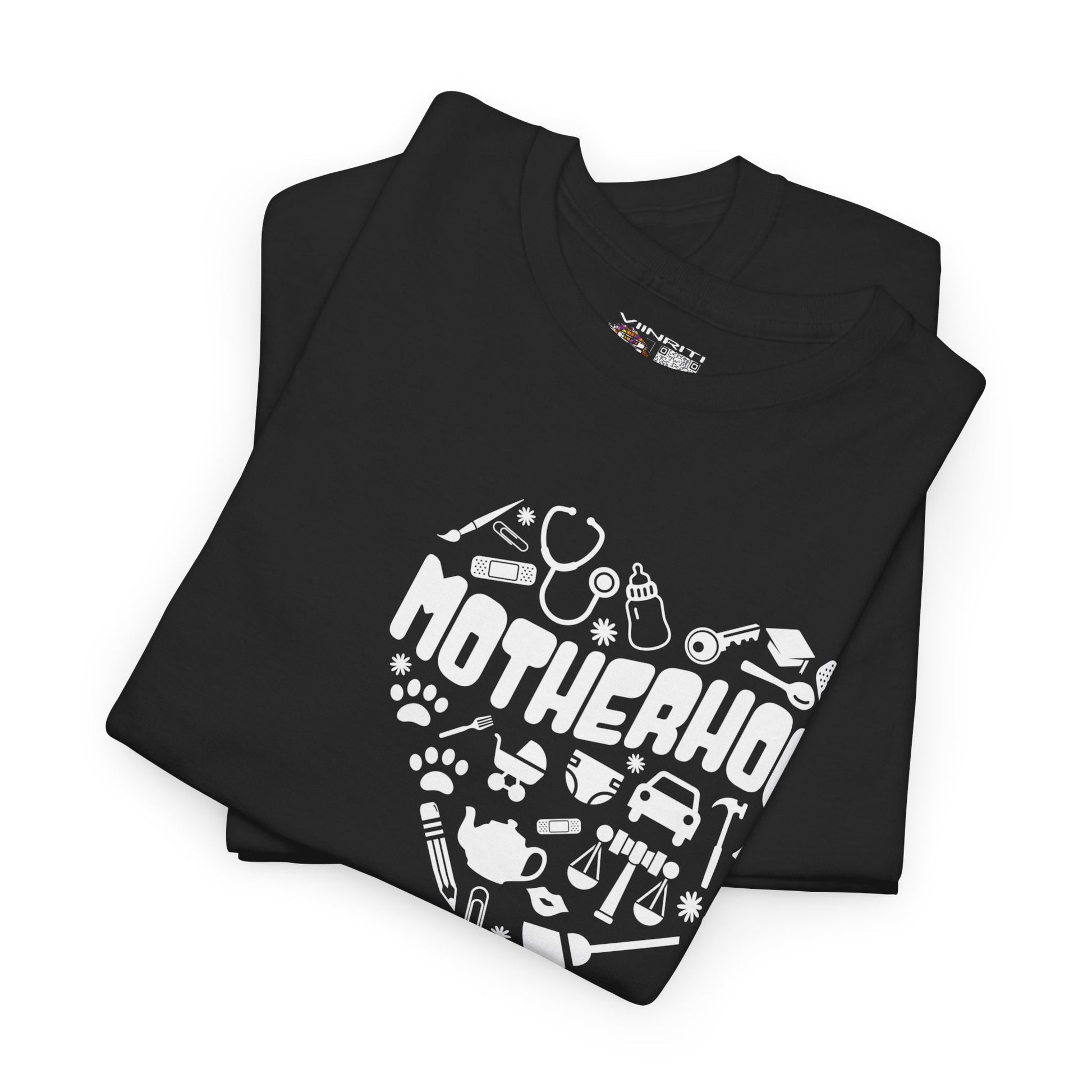 Motherhood Heart Tee — Mom Life Graphic T-Shirt