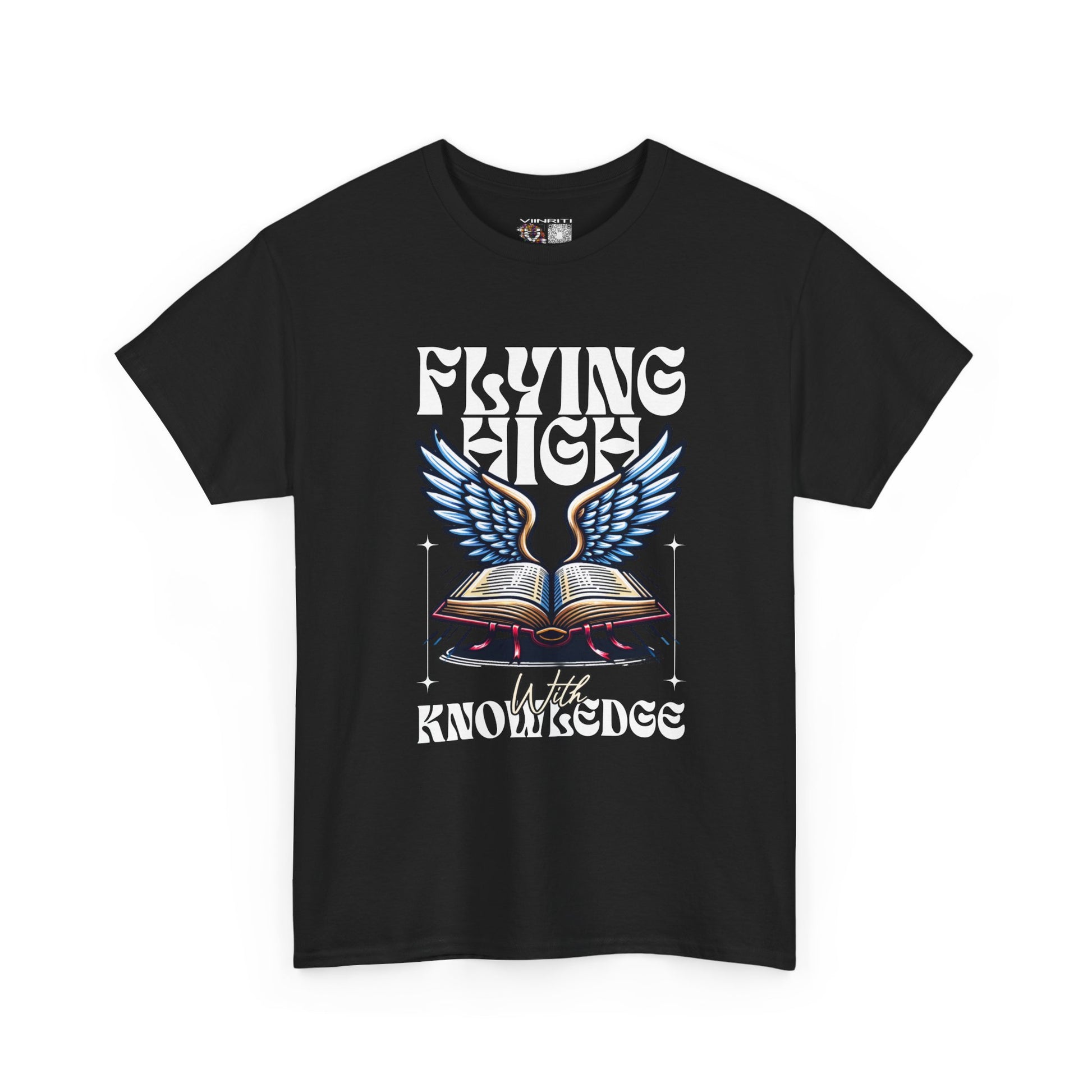 ""Flying High Knowledge T-Shirt — Vintage Winged Book Graphic Tee
