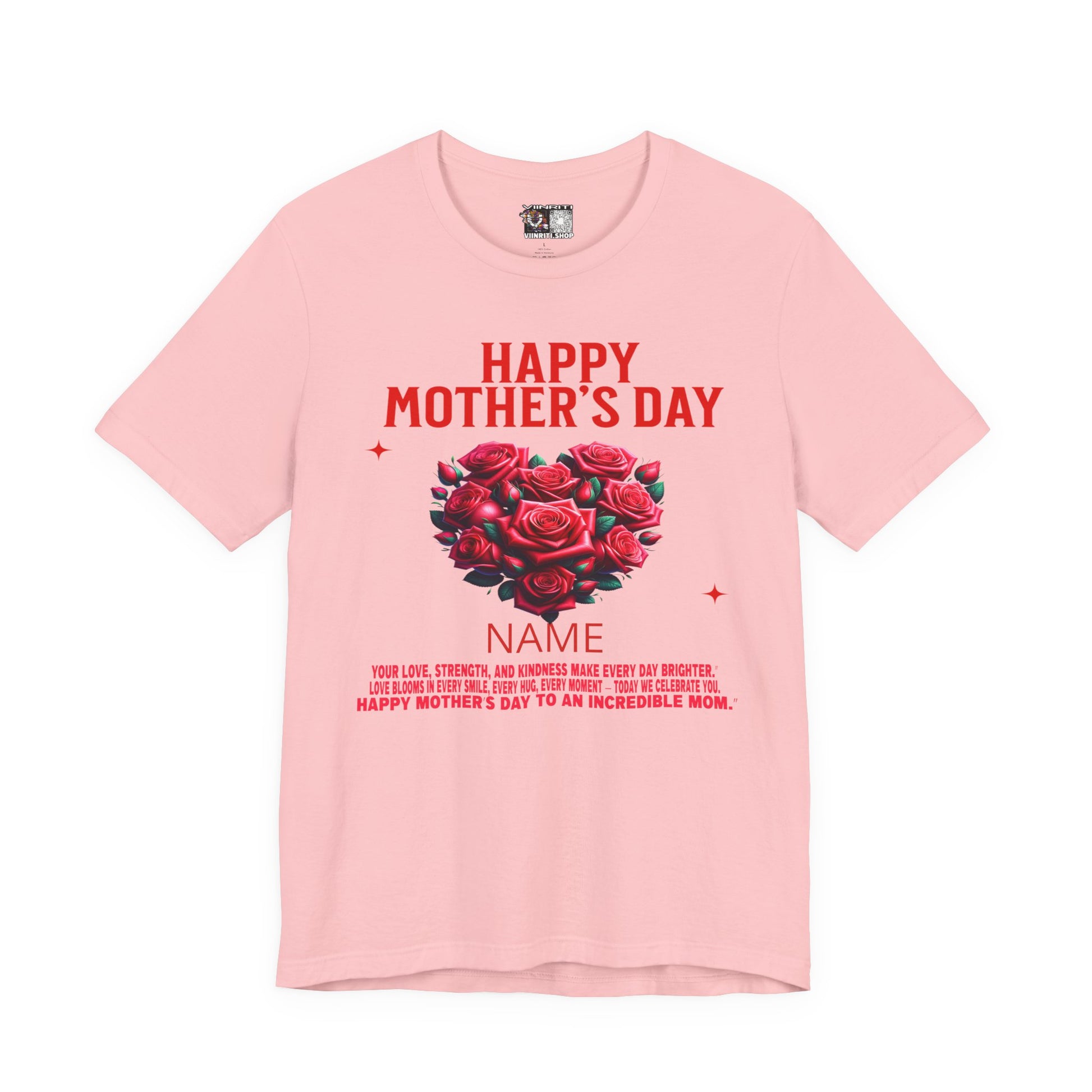 Mother's Day Rose Heart Tee — Personalized "Happy Mother's Day" Shirt