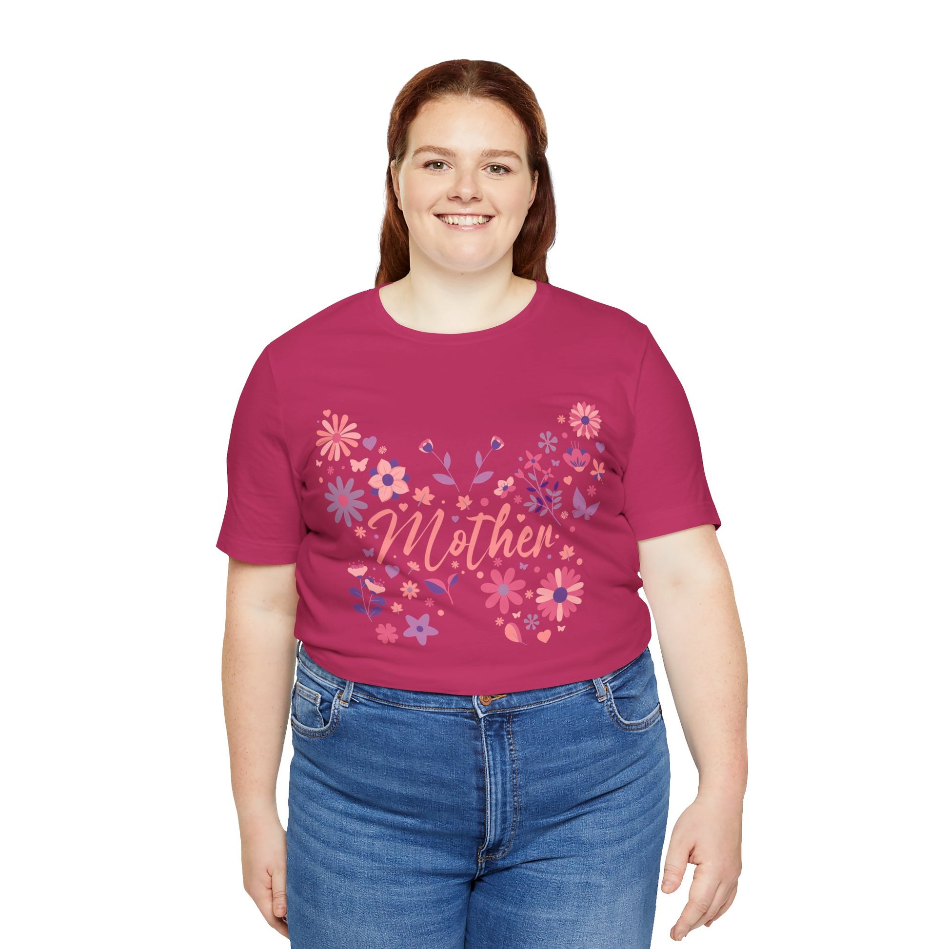 Butterfly Mother T-Shirt,Tee for Mom, Floral Gift, Birthday Present, Mother's Day Apparel, Cute Butterfly Design