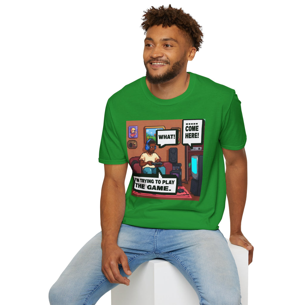 Gamer Comic Tee — "I'm Trying to Play the Game" Graphic T-Shirt