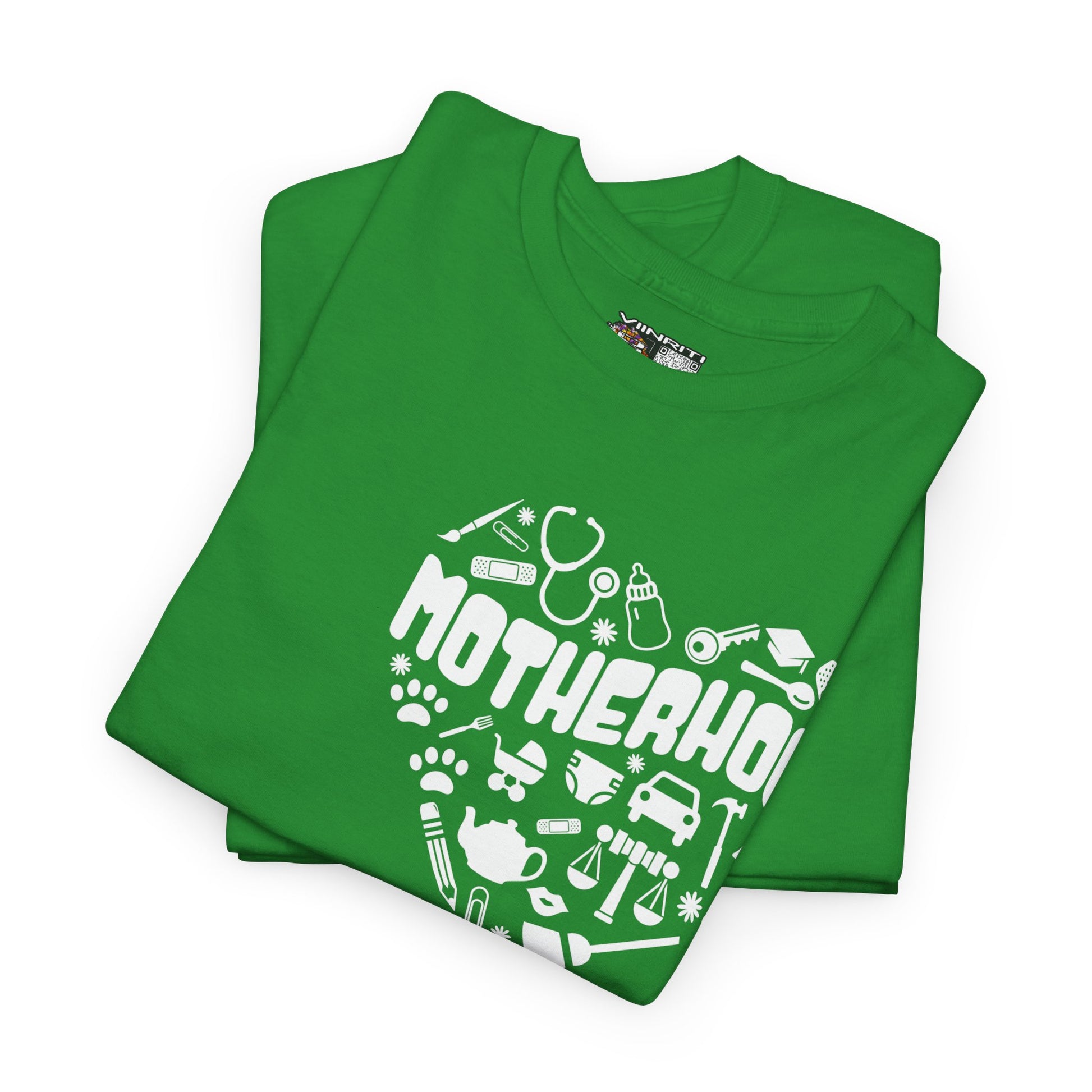 Motherhood Heart Tee — Mom Life Graphic T-Shirt