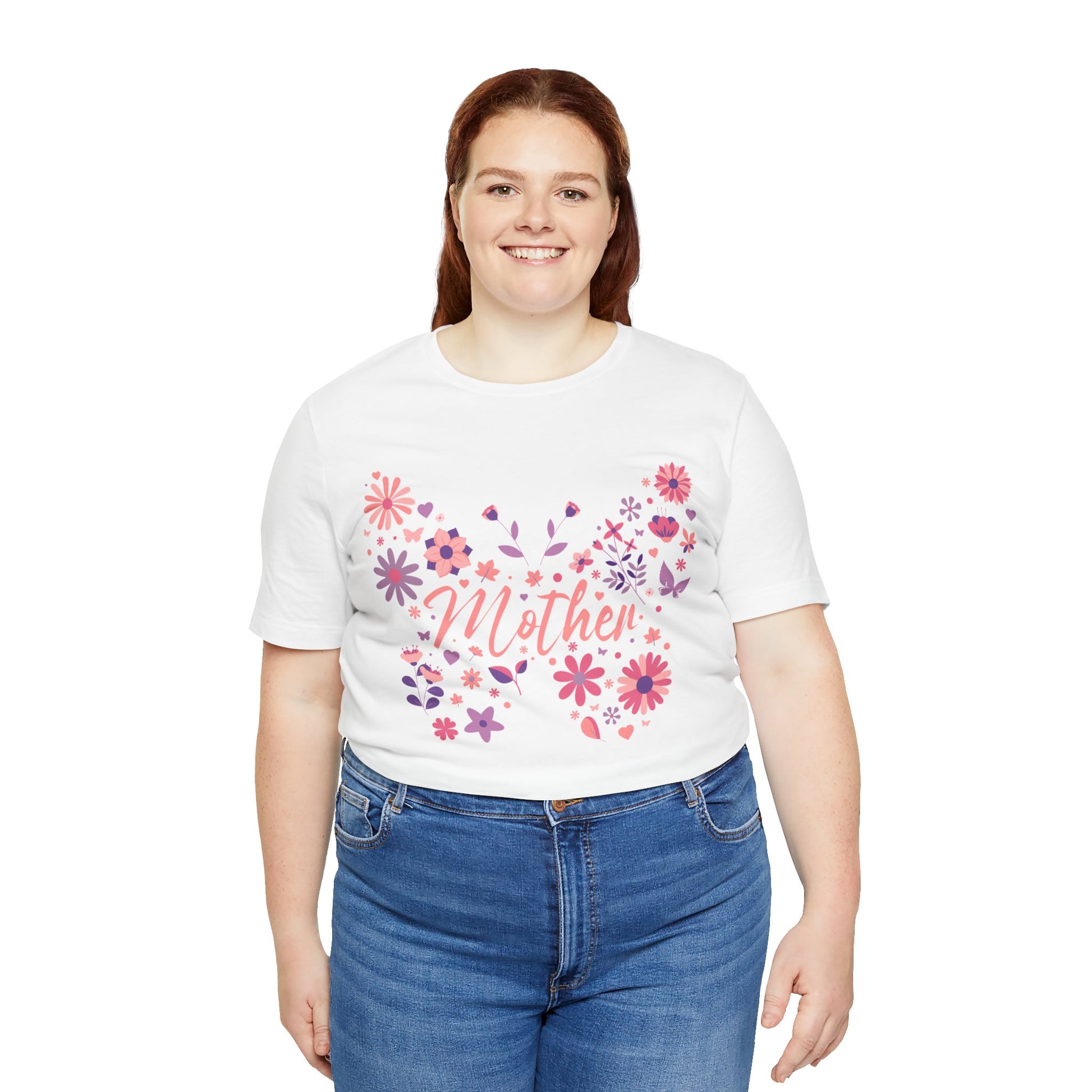 Butterfly Mother T-Shirt,Tee for Mom, Floral Gift, Birthday Present, Mother's Day Apparel, Cute Butterfly Design