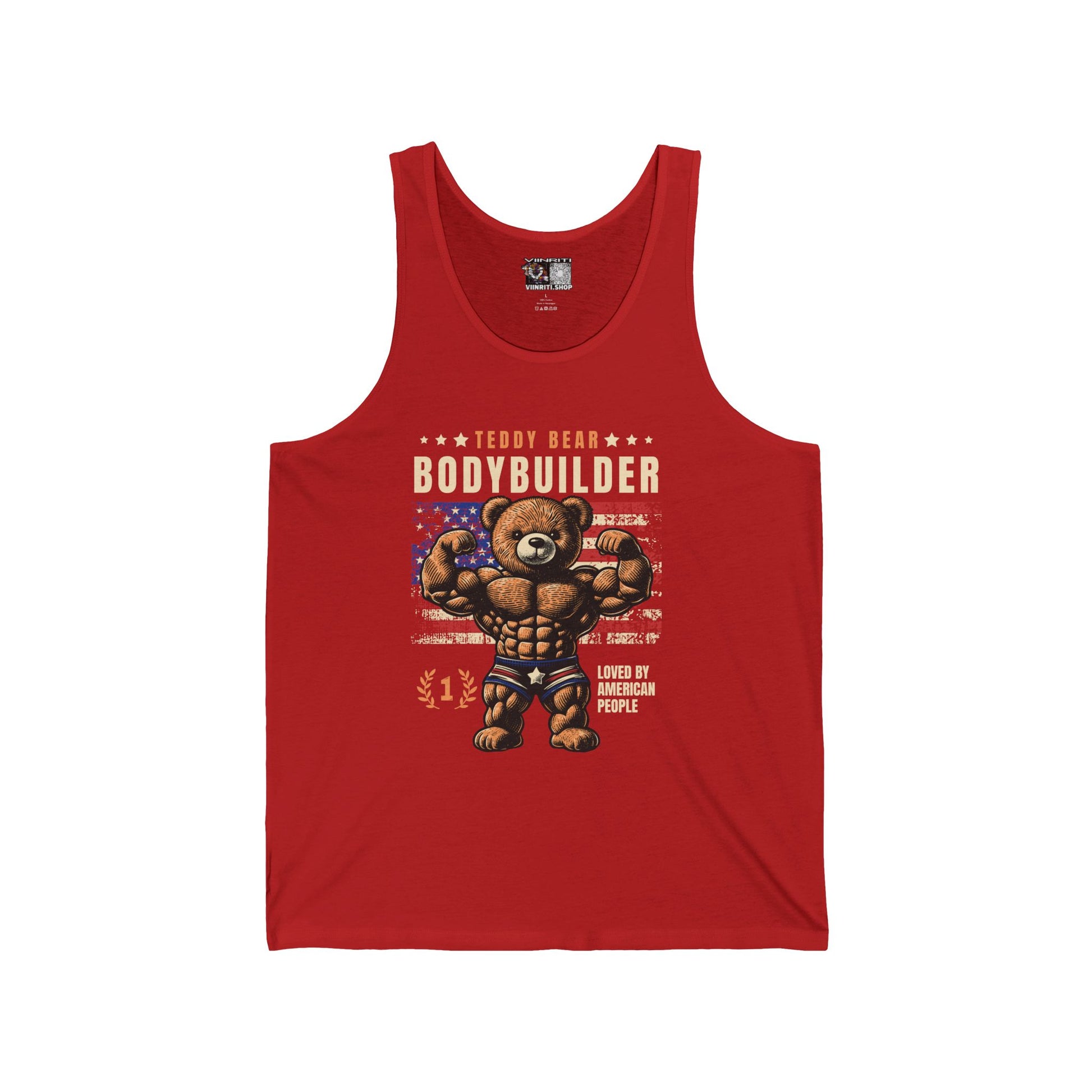 Bodybuilder Bear Tank Top — Funny Muscle Teddy Gym Tank