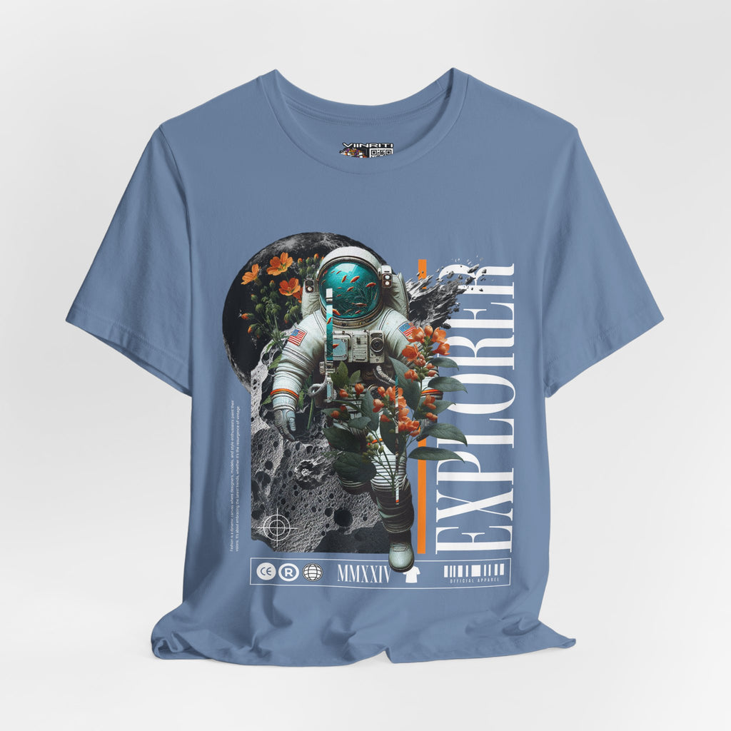 Astronaut Floral Tee — Space Explorer Graphic T-Shirt