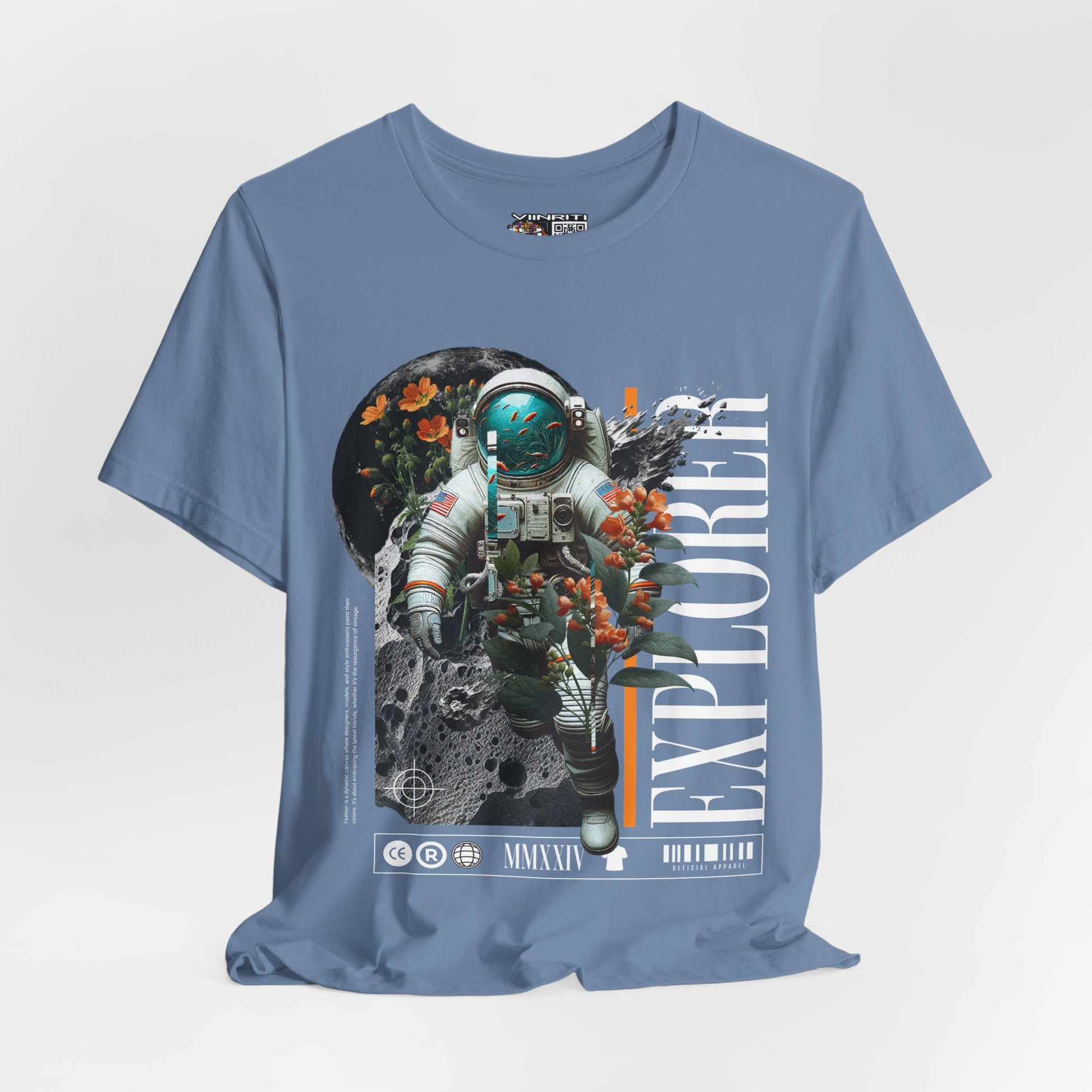 Astronaut Floral Tee — Space Explorer Graphic T-Shirt