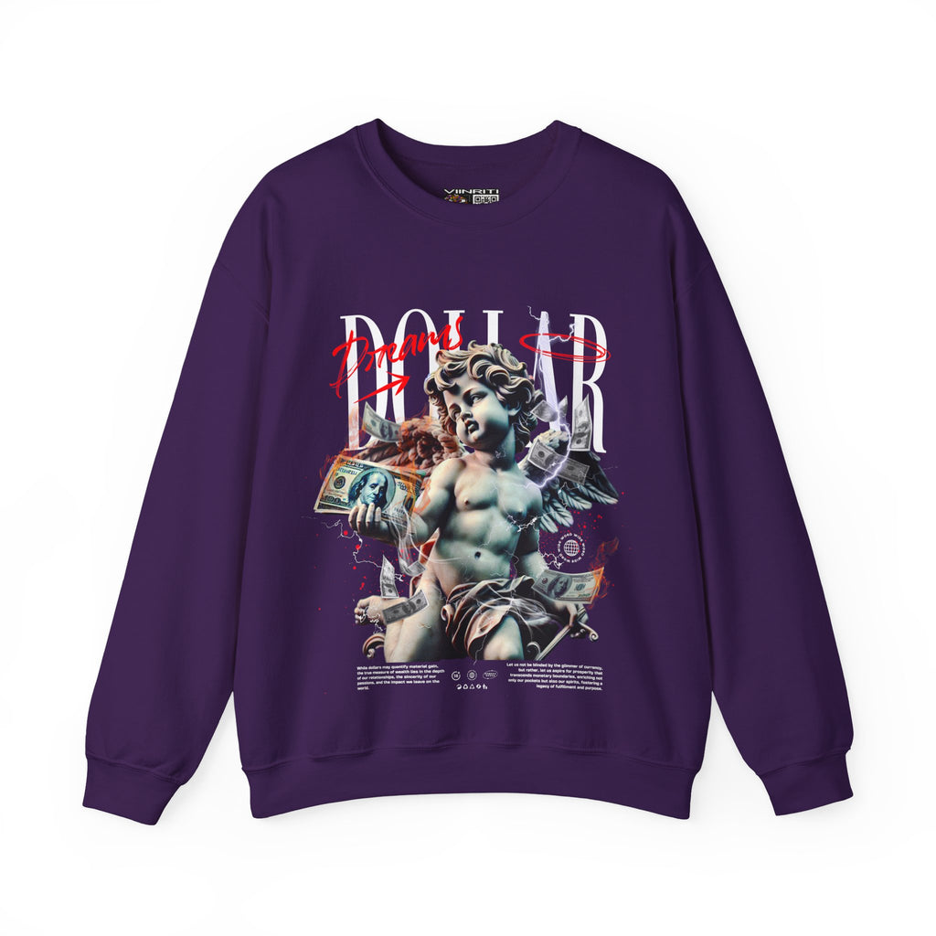 Crewneck Sweatshirt — 'Dollar' Statue Collage Graphic
