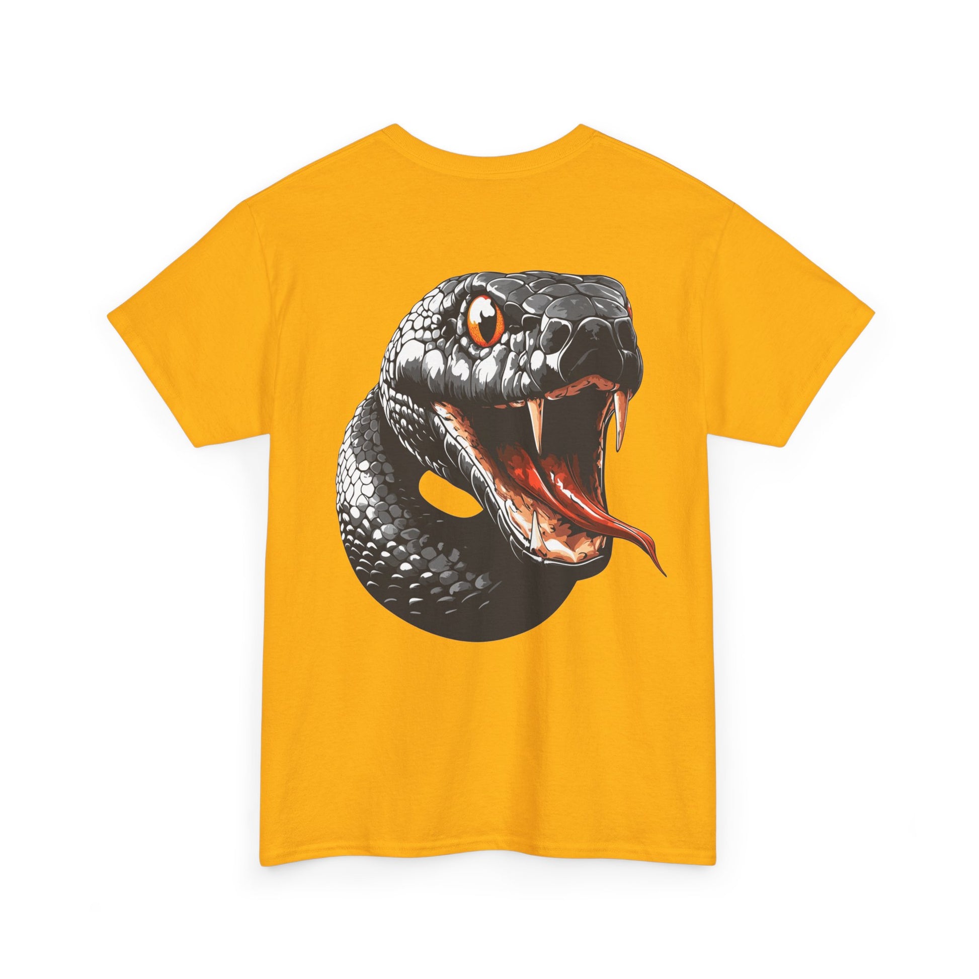 """"VIINRITI Snake Head Graphic Tee — Fierce Black Snake Illustration T-Shirt
