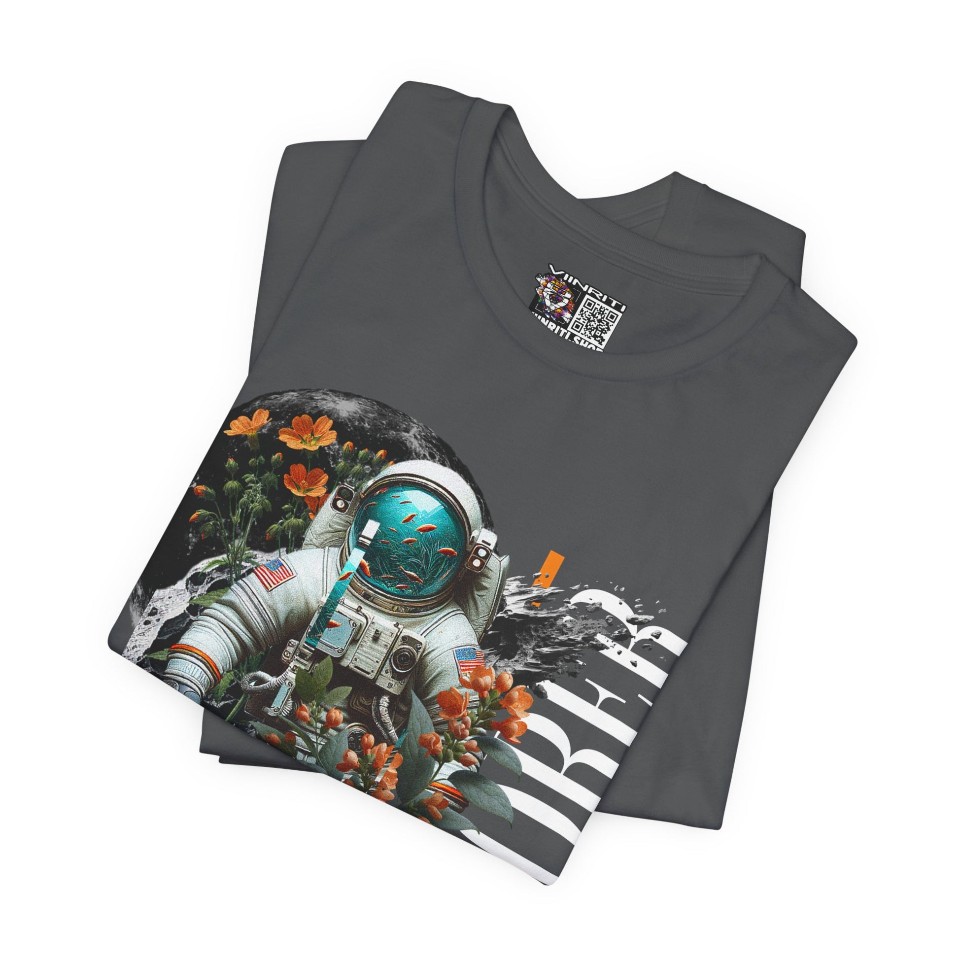 Astronaut Floral Tee — Space Explorer Graphic T-Shirt