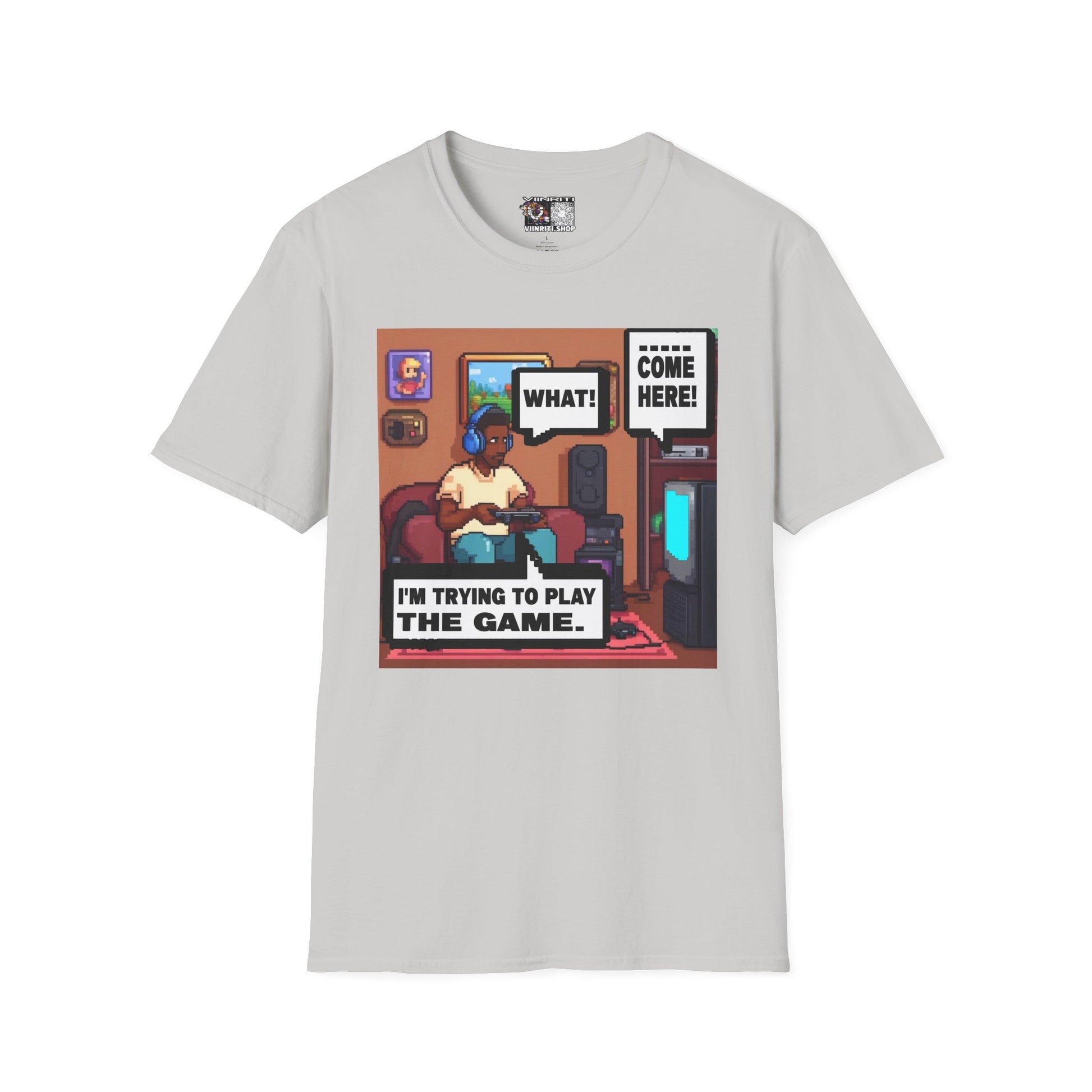 Gamer Comic Tee — "I'm Trying to Play the Game" Graphic T-Shirt