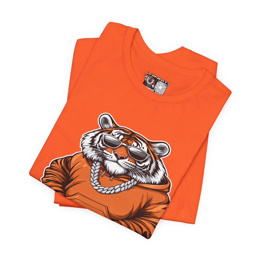 Tiger Streetwear T-Shirt — Cool Cartoon Tiger in Tracksuit Graphic Tee