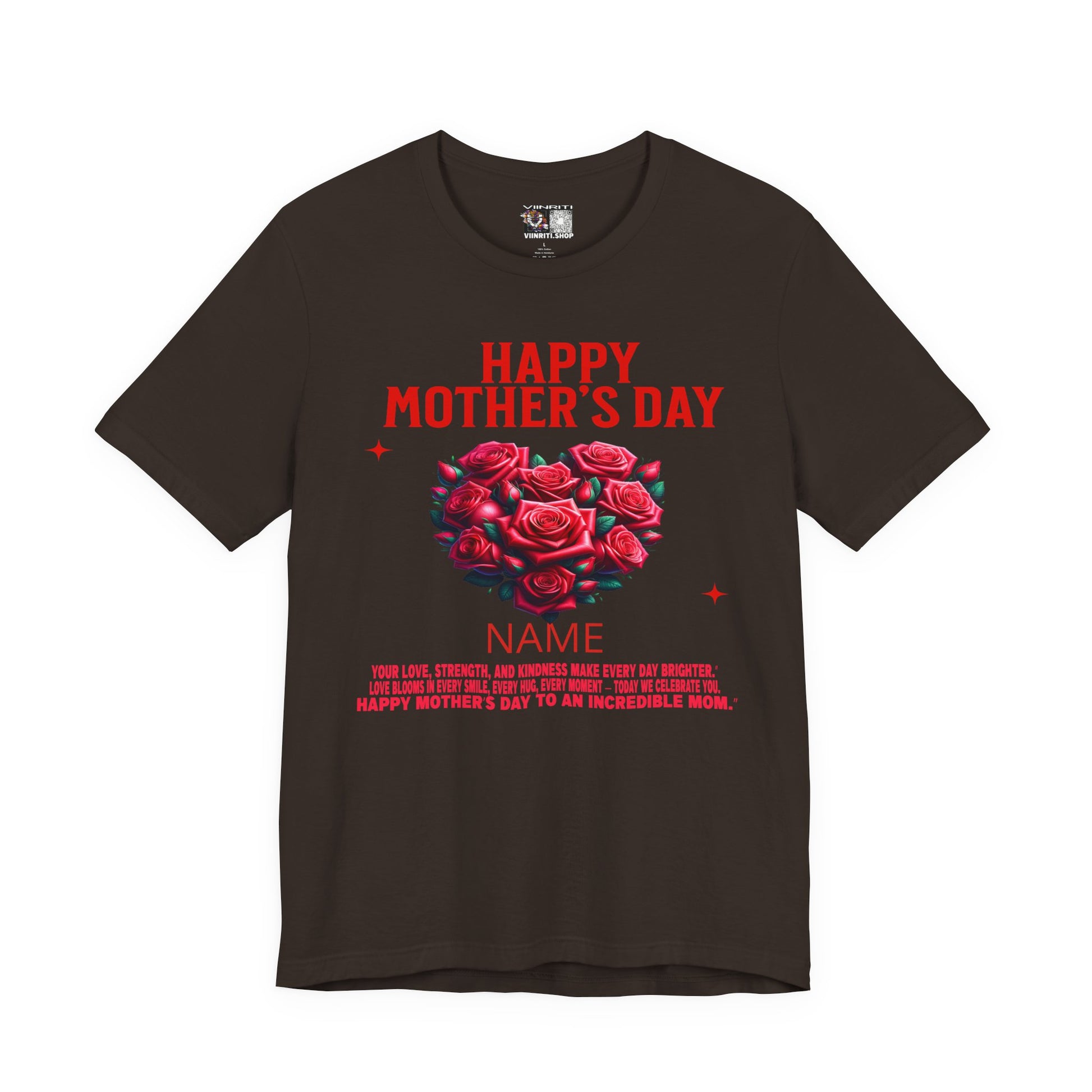 Mother's Day Rose Heart Tee — Personalized "Happy Mother's Day" Shirt