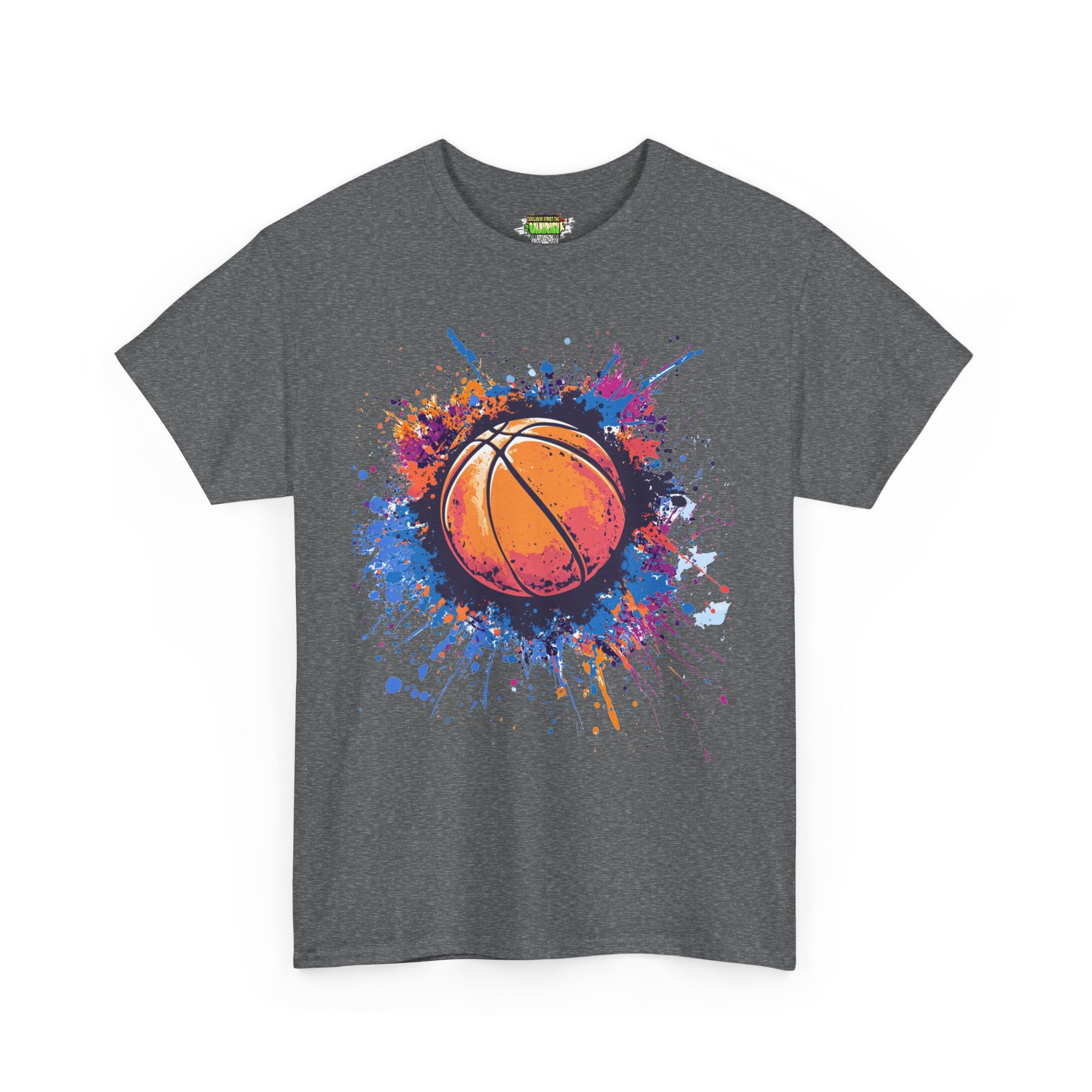 Vibrant Basketball Splash Tee - Perfect for Sports Lovers, Game Days, Casual Wear, Gifts for Athletes, Youth Basketball Events
