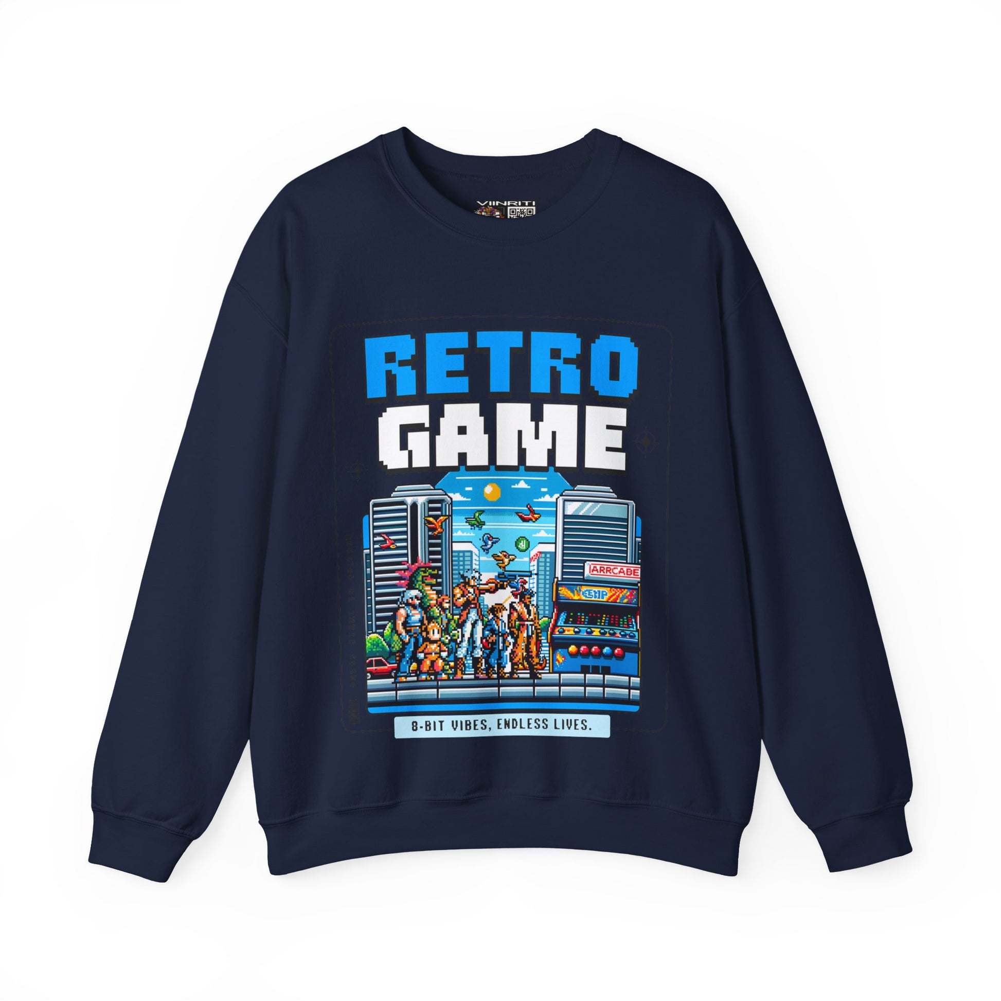 Retro Game Sweatshirt — Vintage 8-Bit Arcade Graphic Crewneck
